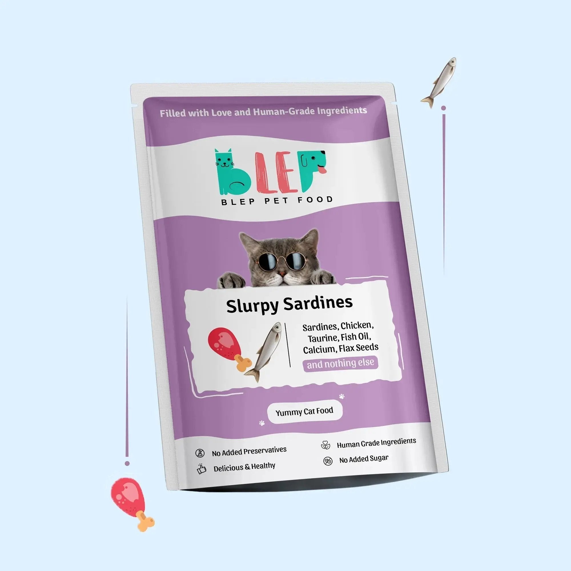 Monthly Pack of Slurpy Sardines Fresh Cat Food - 21 Packs of 100g BlepWorld