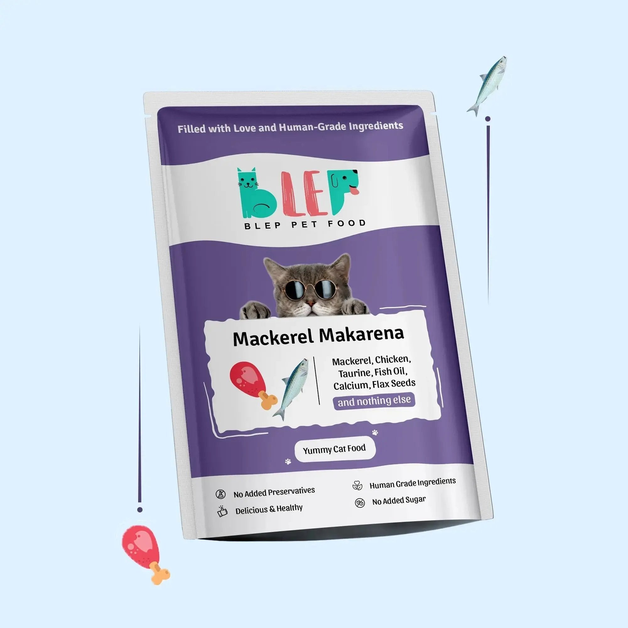 Monthly Pack of Mackerel Makarena Fresh Cat Food - 21 Packs of 100g BlepWorld