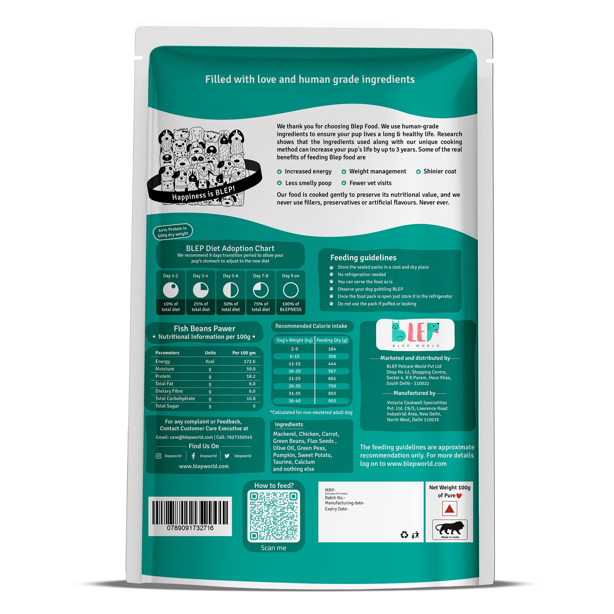 Monthly Pack of All Non-Veg Recipes of Fresh Dog Food (Chicken, Lamb & Fish) - 30