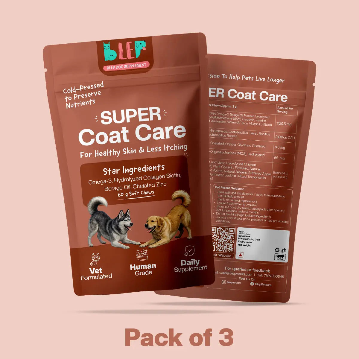 SUPER Coat Care | Daily Supplements for Dogs BlepWorld