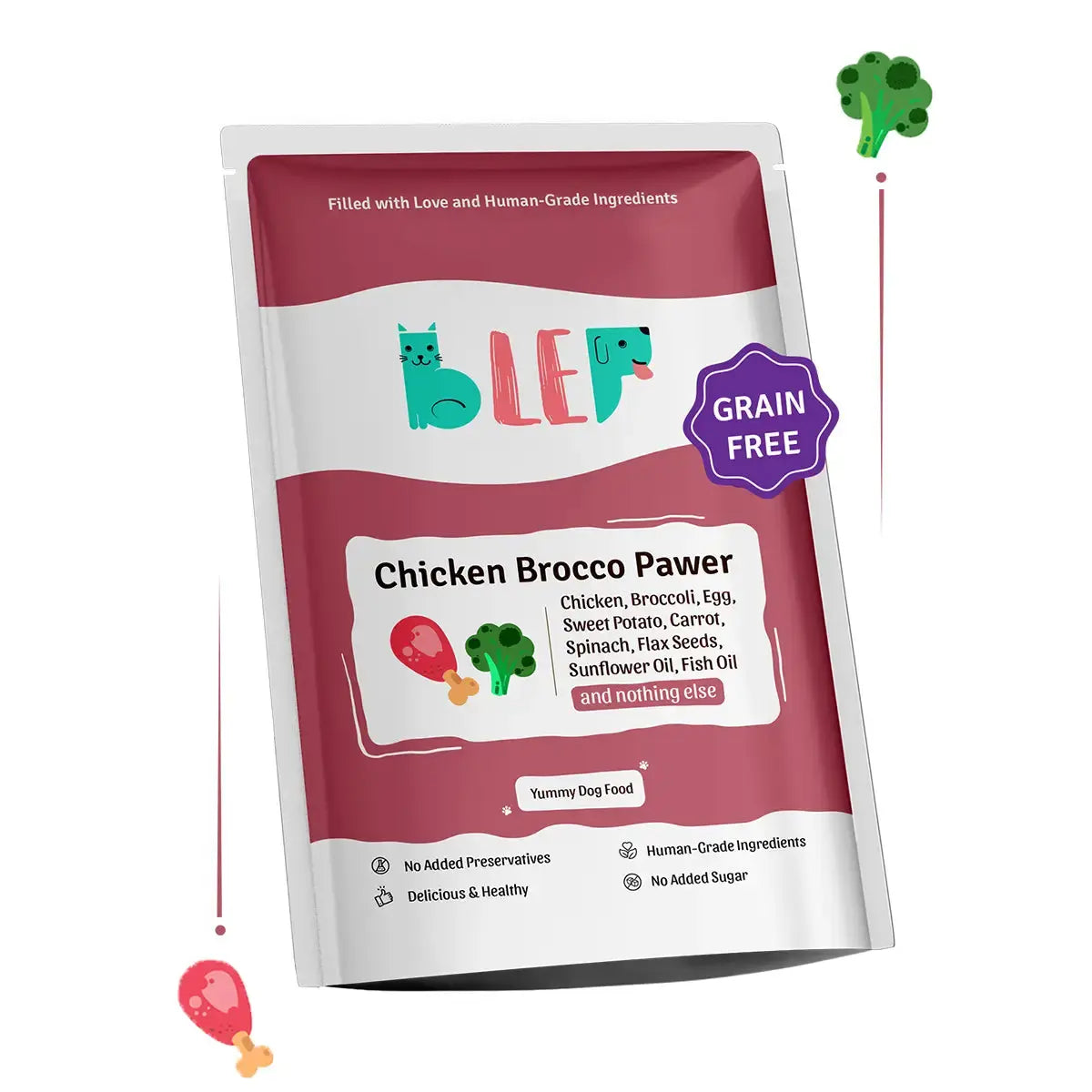Chicken Broccoli Fresh Dog Food - Zero Preservatives BlepWorld