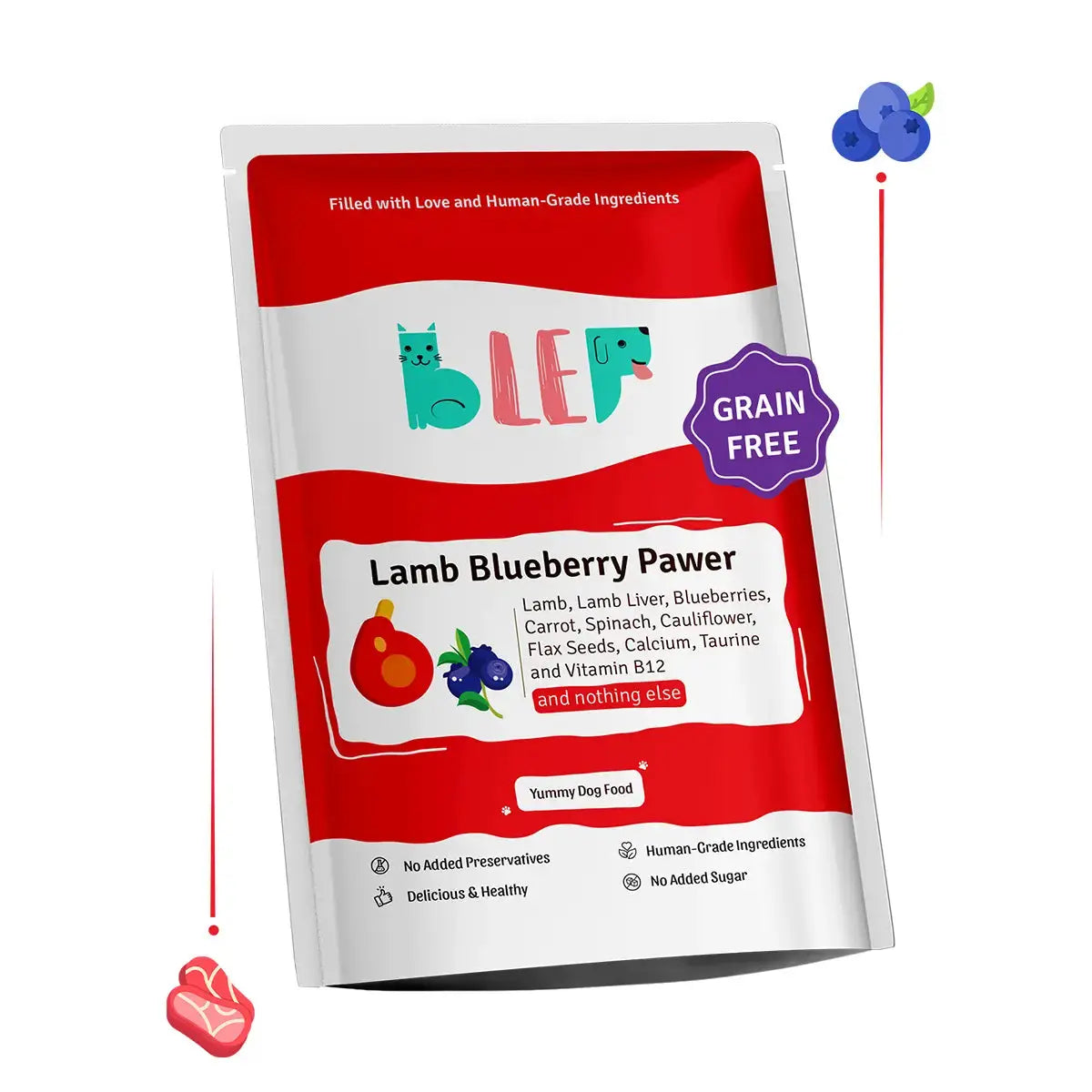 Lamb Blueberry Fresh Dog Food - Zero Preservatives BlepWorld