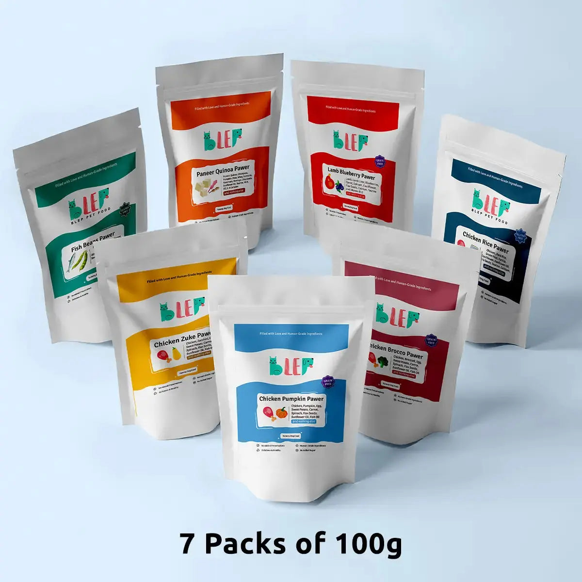 All Recipes Dog Food Trial Pack (Chicken, Lamb, Fish & Paneer) BlepWorld