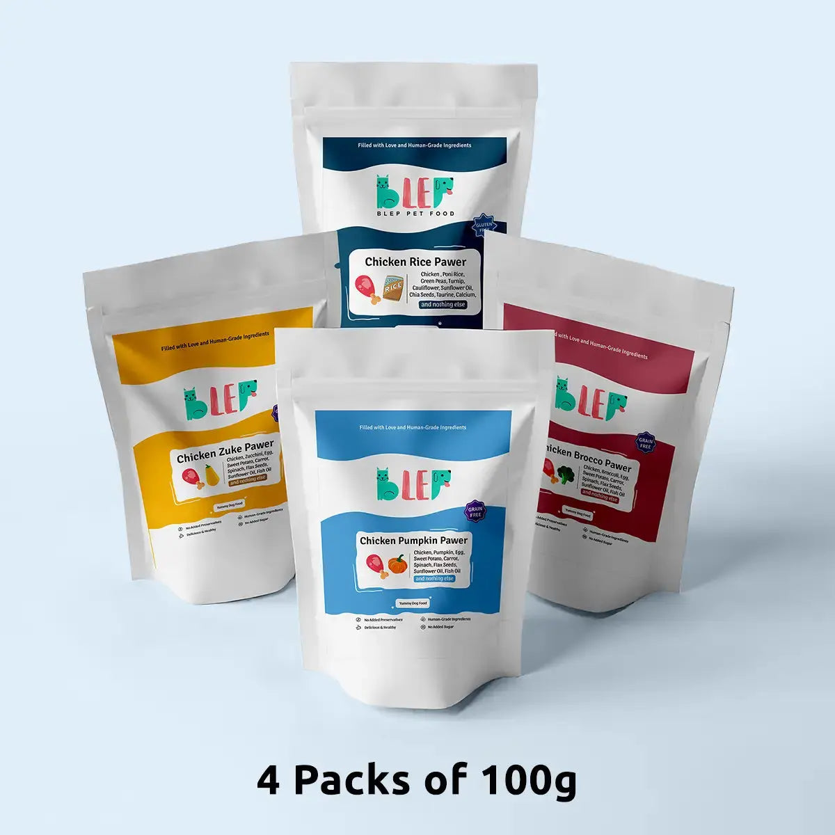 Chicken Combo Fresh Dog Food - 4 Packs of 100g BlepWorld