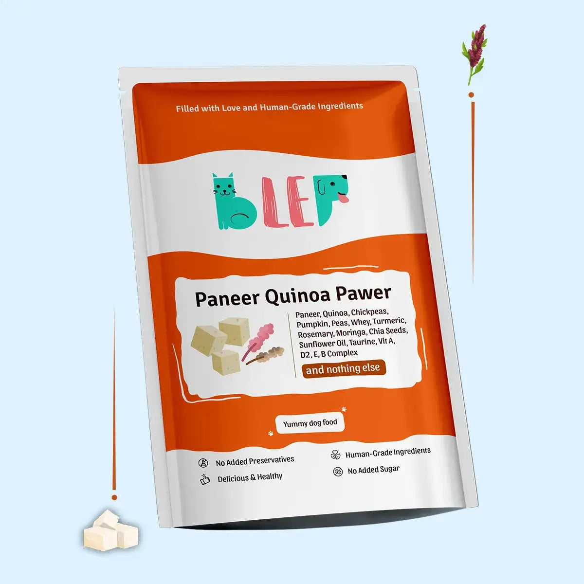 Monthly Pack of Paneer Quinoa Fresh Dog Food BlepWorld