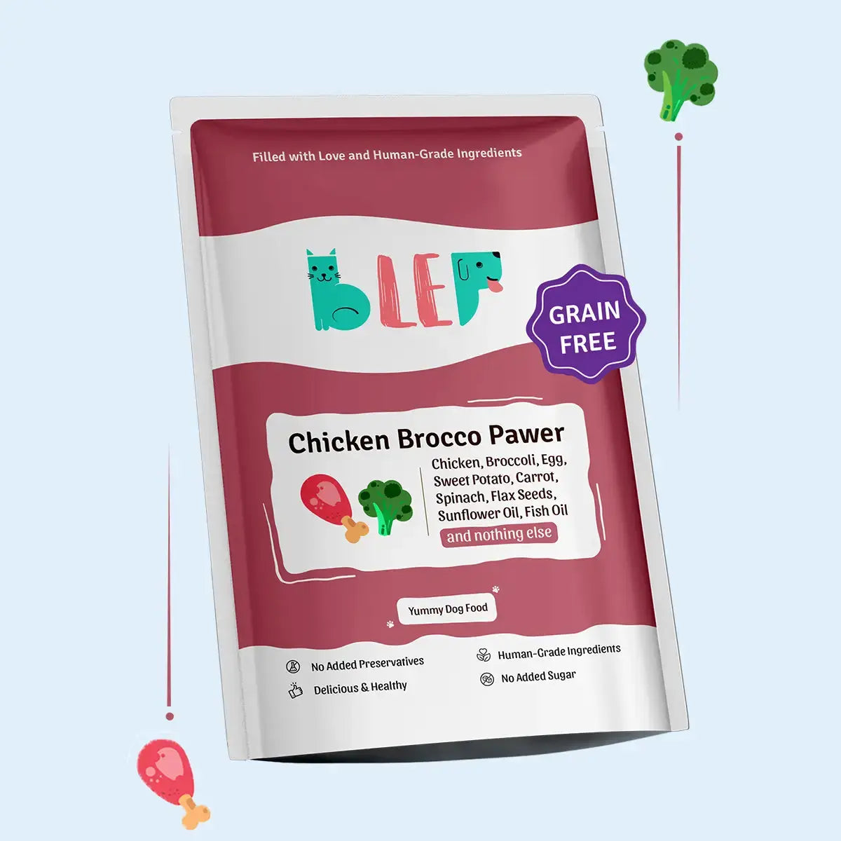 Chicken Broccoli Fresh Dog Food - Zero Preservatives BlepWorld
