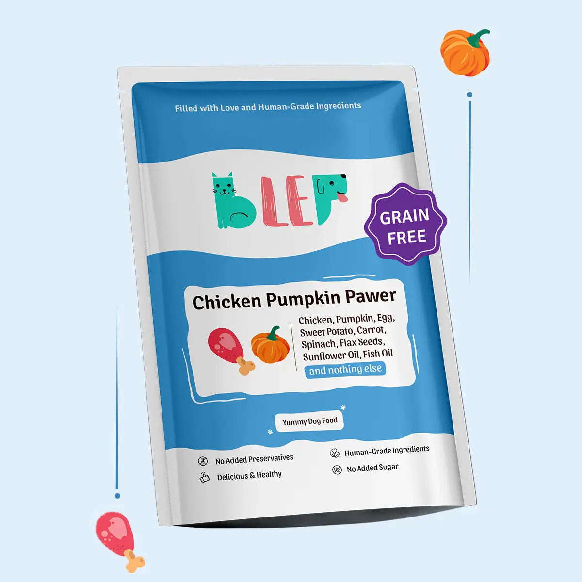 Chicken Pumpkin Fresh Dog Food - Zero Preservatives BlepWorld