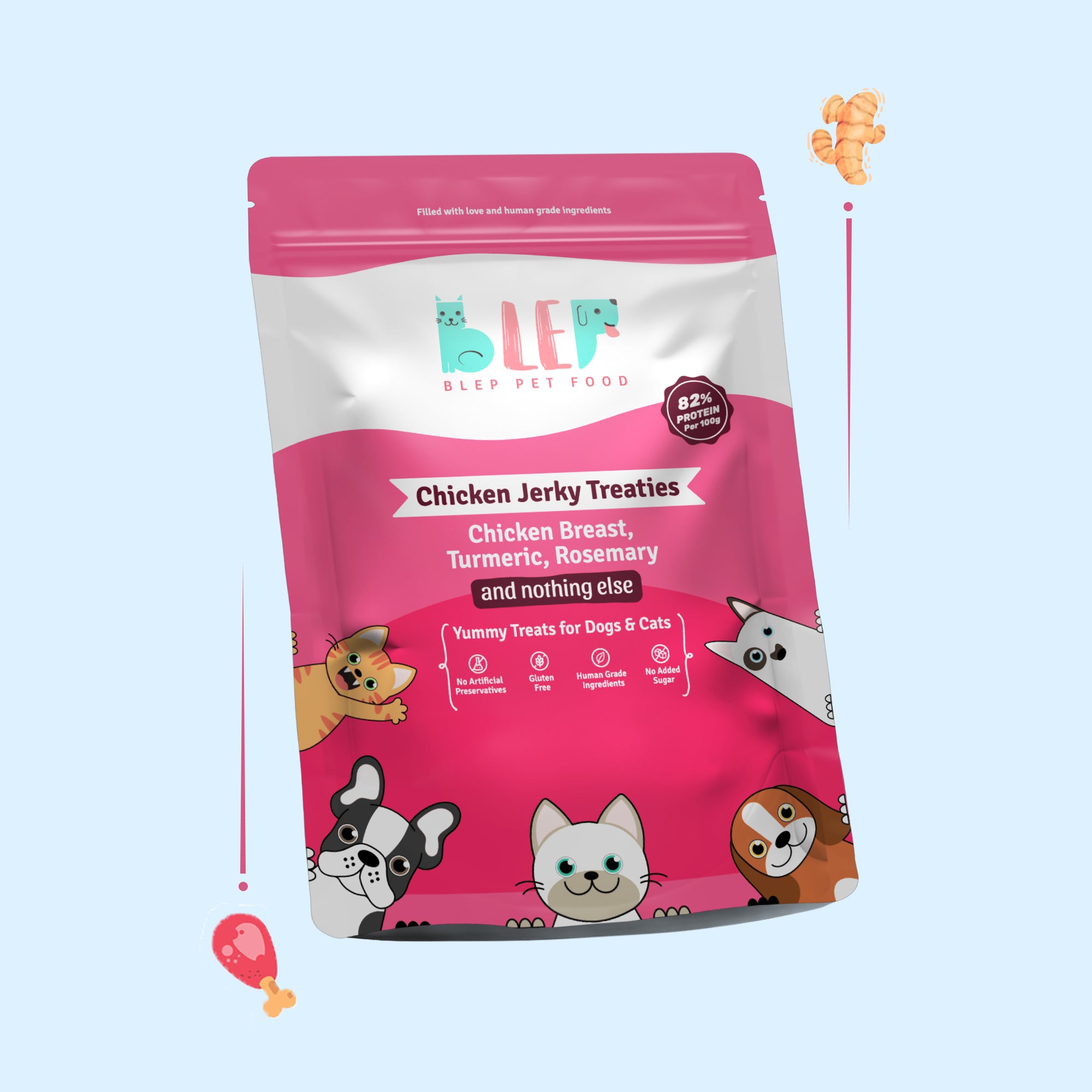 Chicken Jerky Treats for Cats & Dogs - 70g