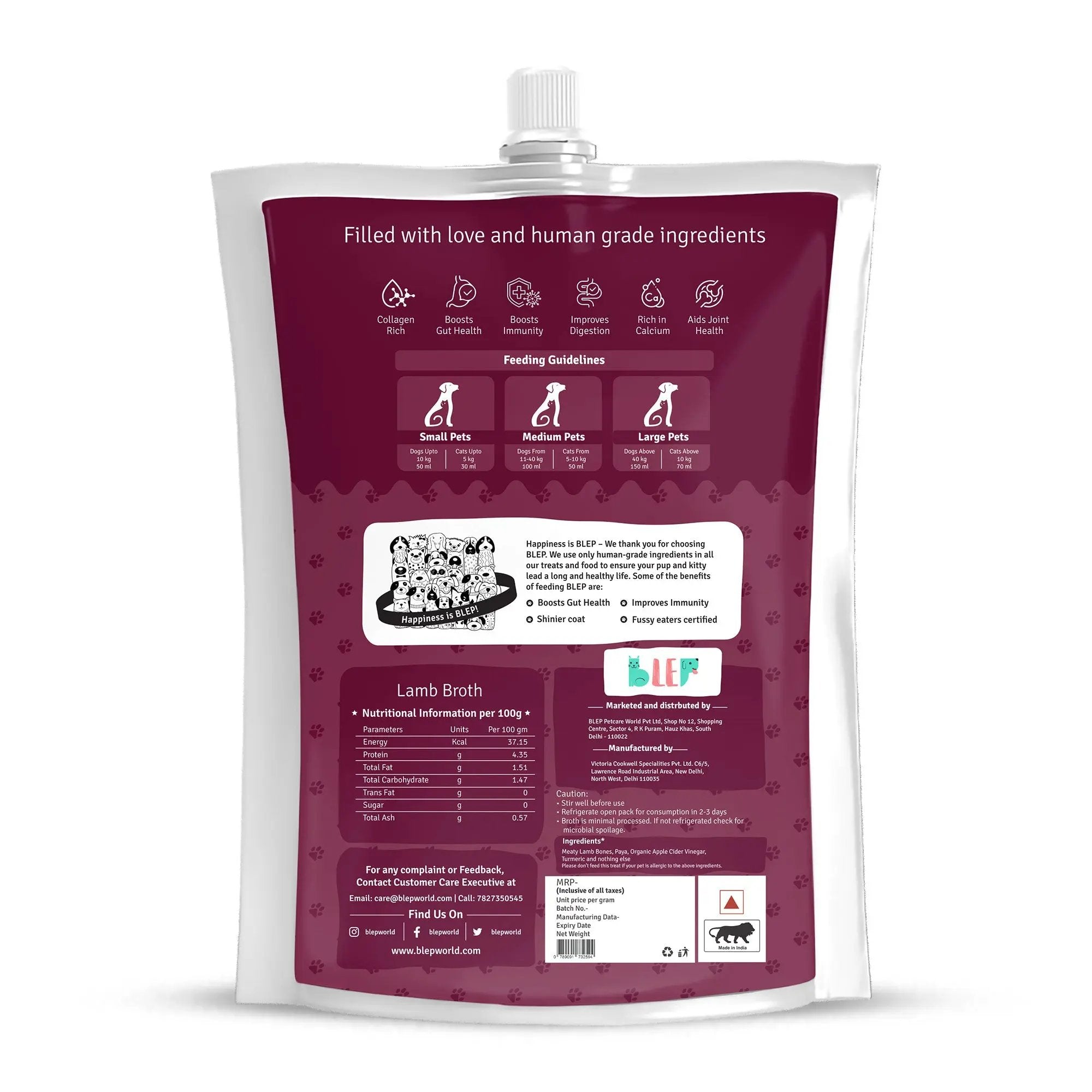 Lamb Bone Broth for Cats and Dogs