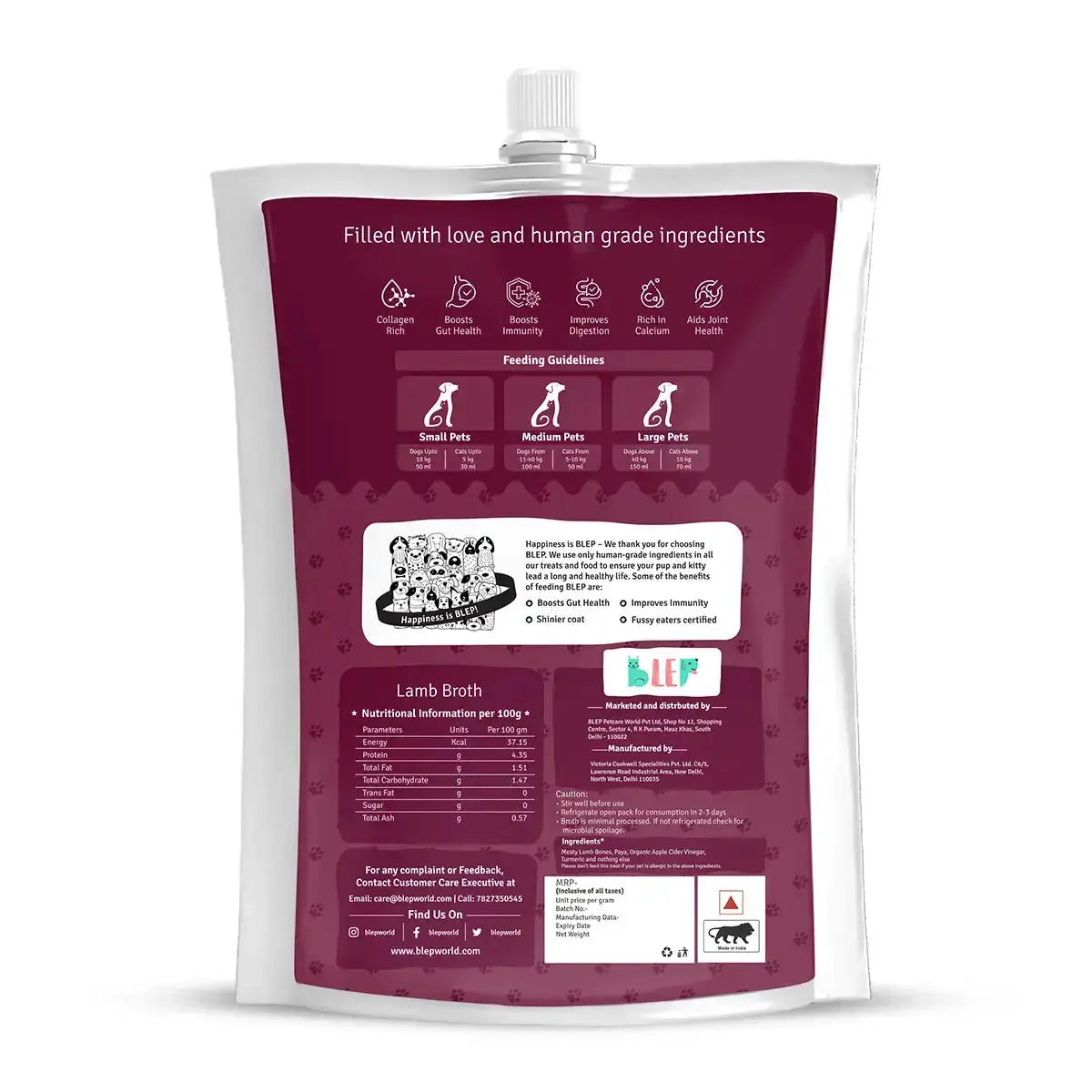 Lamb Broth for Cats & Dogs (Pack of 10&20) BlepWorld