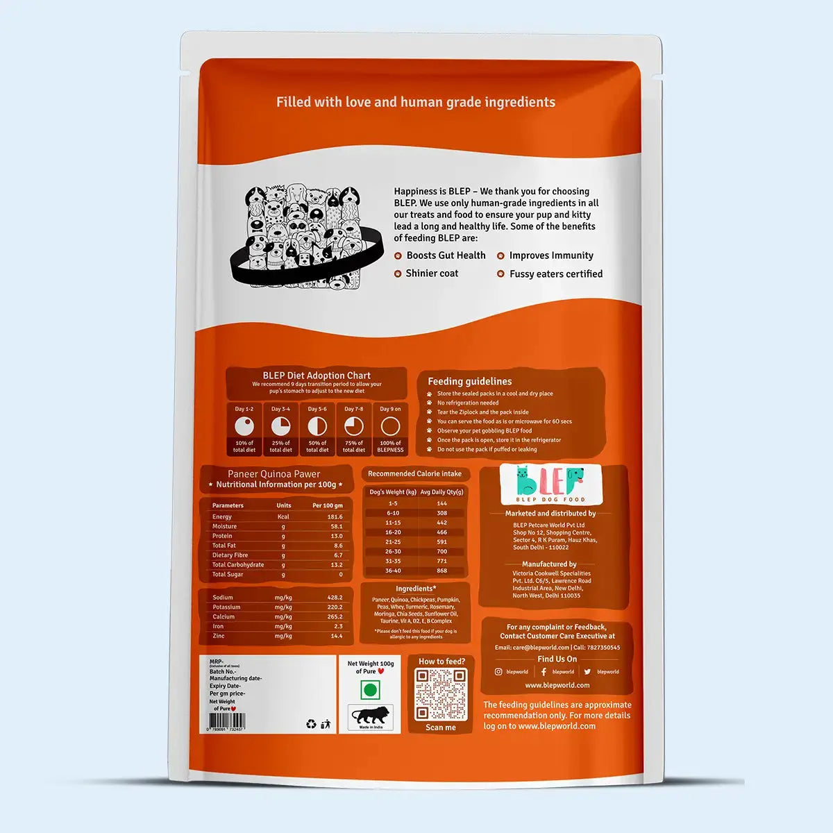 Paneer Quinoa Dog Food Trial Pack BlepWorld