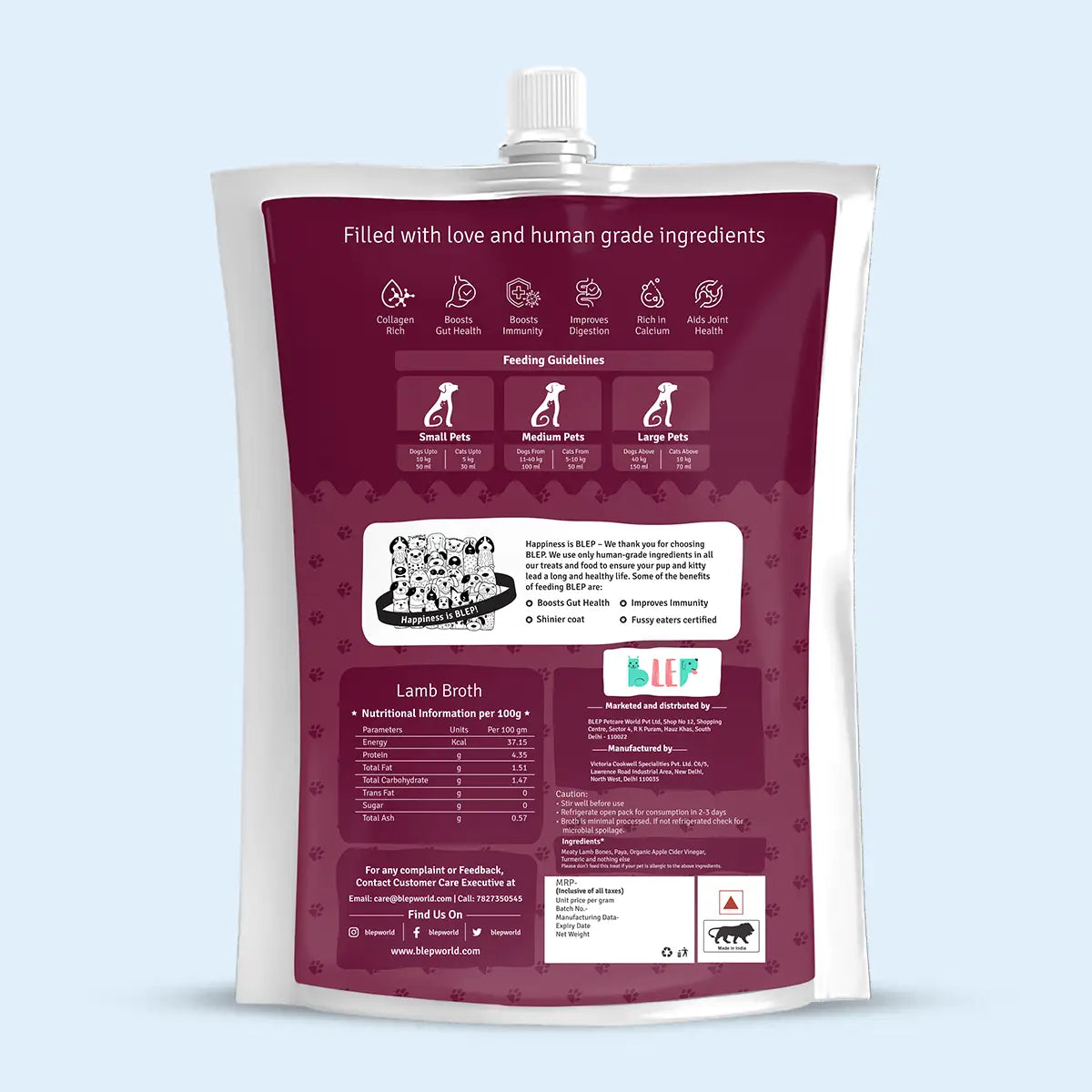 Lamb Broth for Cats & Dogs (Pack of 10&20) BlepWorld