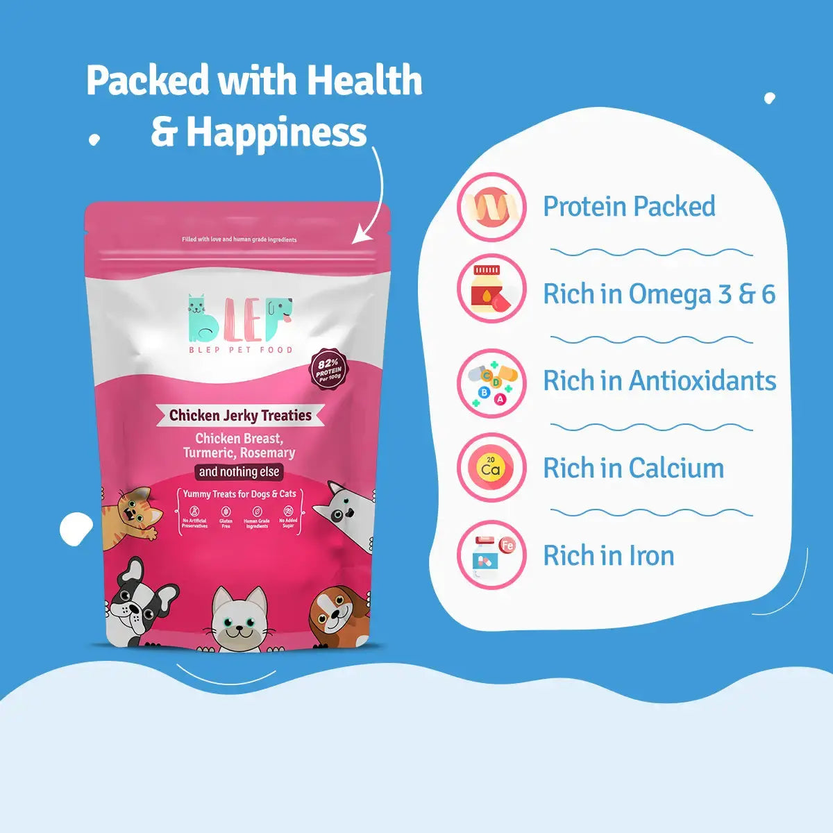 Chicken Jerky Treats for Cats & Dogs - 70g BlepWorld