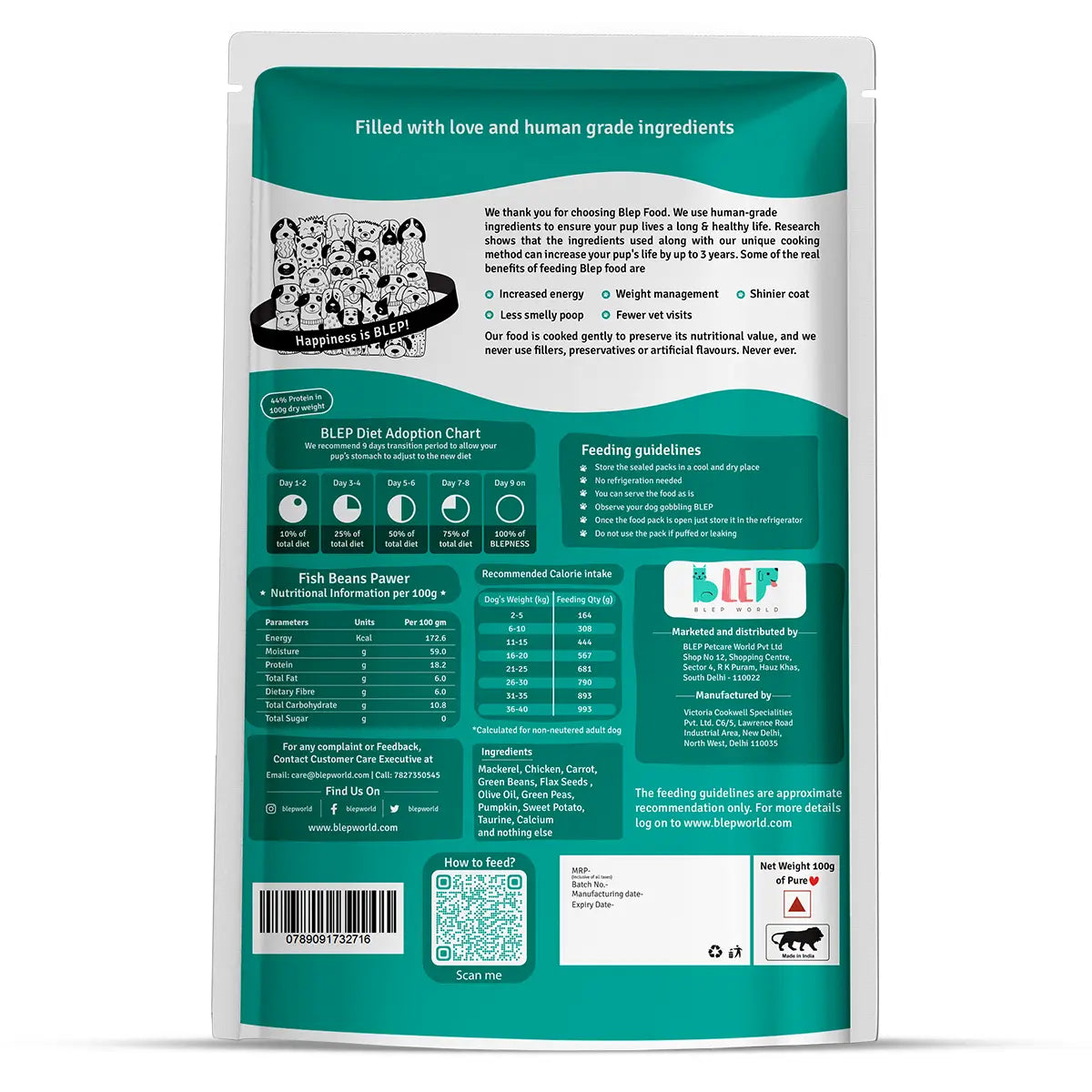 Fish Beans Fresh Dog Food - Zero Preservatives