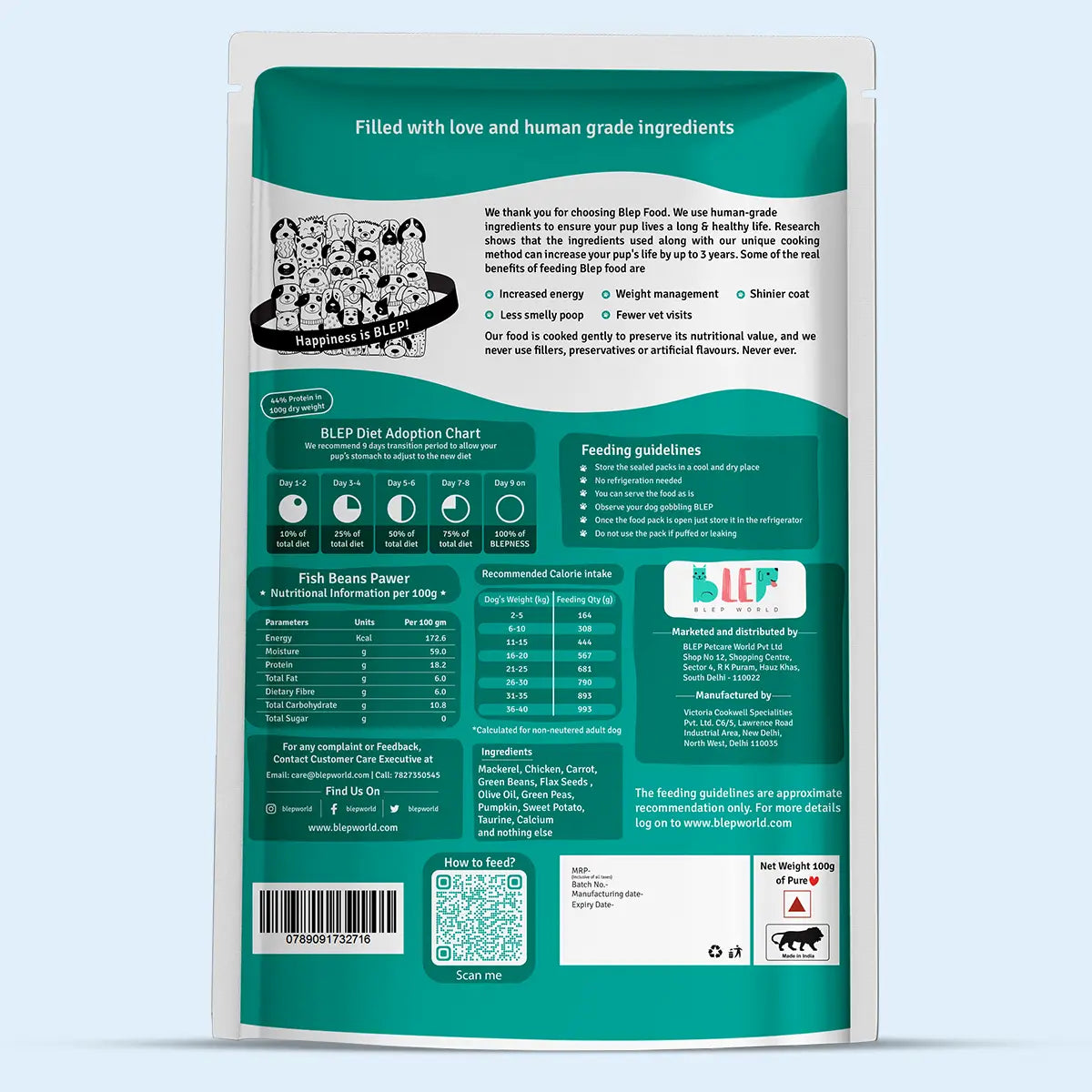 Fish Beans Fresh Dog Food - Zero Preservatives BlepWorld