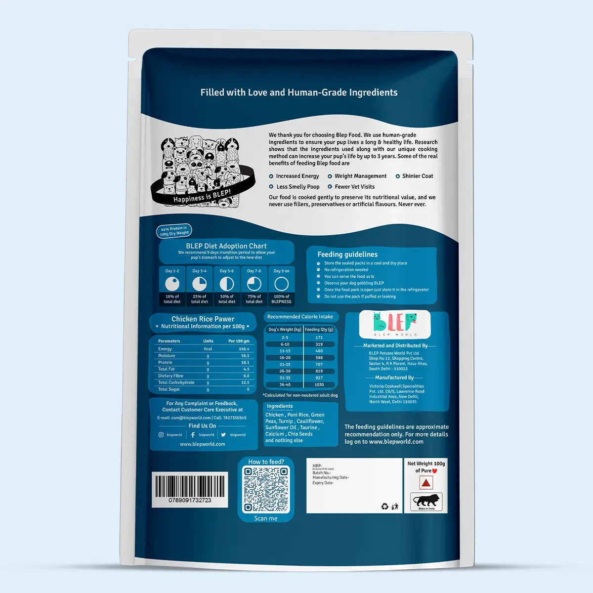 Monthly Pack of Chicken Rice Fresh Dog Food BlepWorld