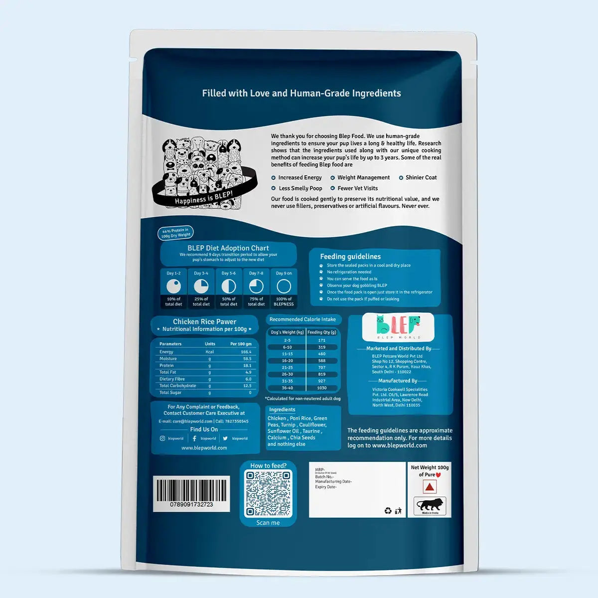 Monthly Pack of Chicken Rice Fresh Dog Food BlepWorld