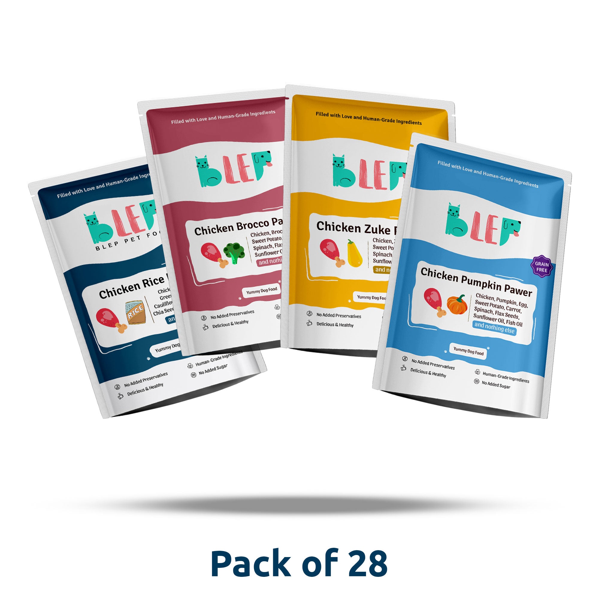 Monthly Pack of All Chicken Recipes of Fresh Dog Food (Pumpkin, Zucchini, Broccoli & Rice) - 28