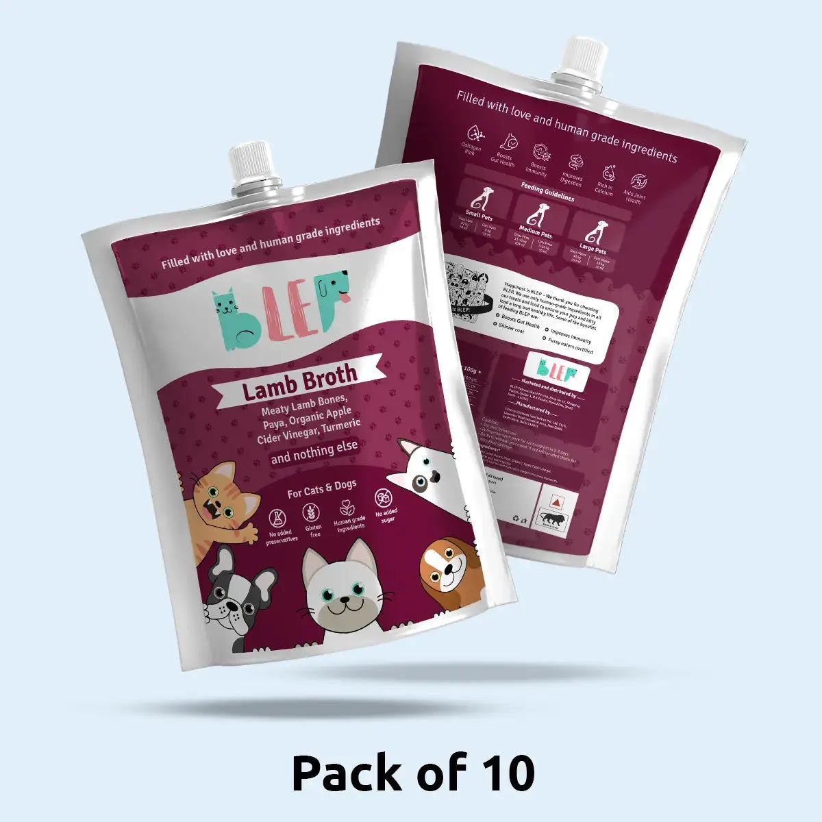 Lamb Broth for Cats & Dogs (Pack of 10&20) BlepWorld