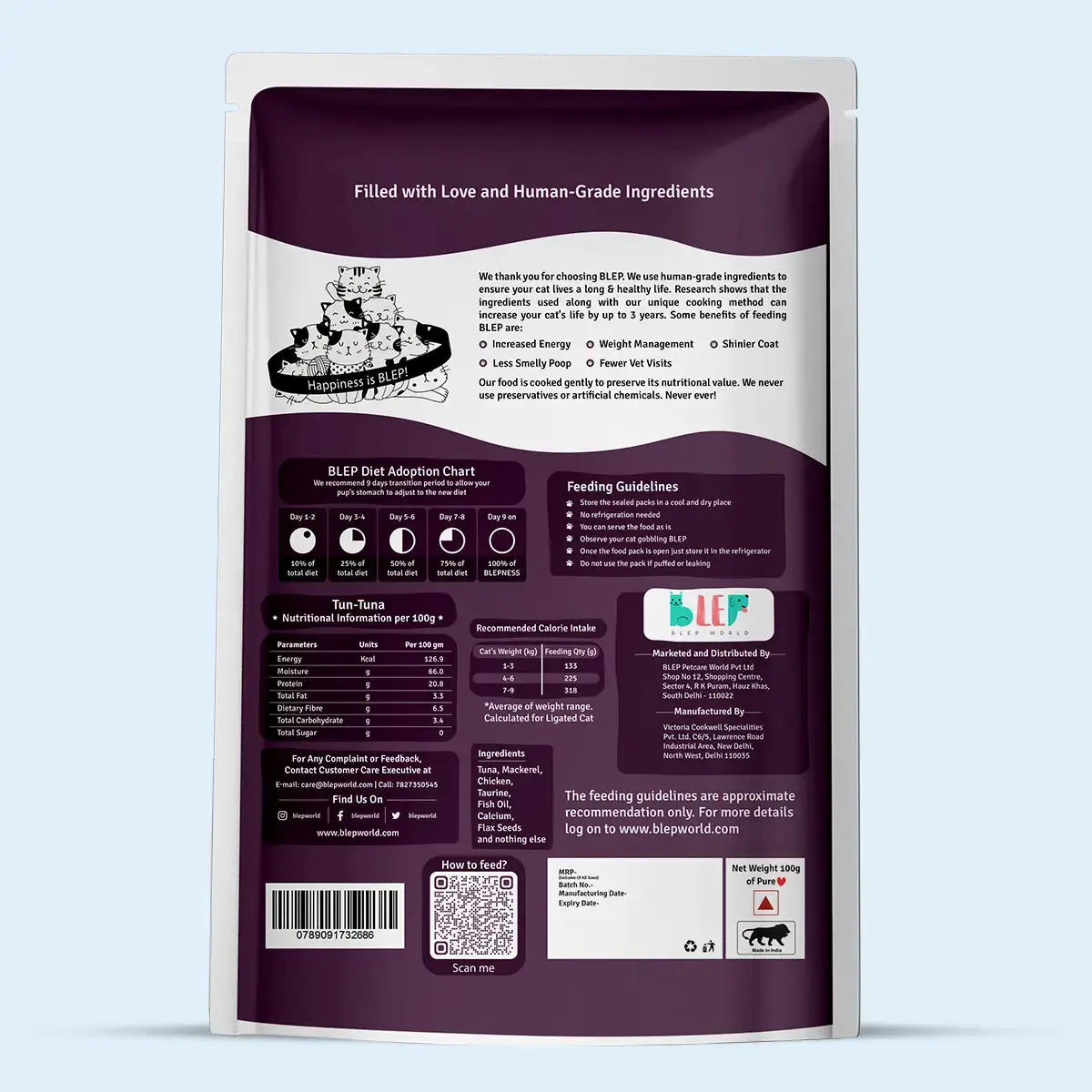 Monthly Pack of Tuna, Mackerel & Sardine Fresh Cat Food BlepWorld