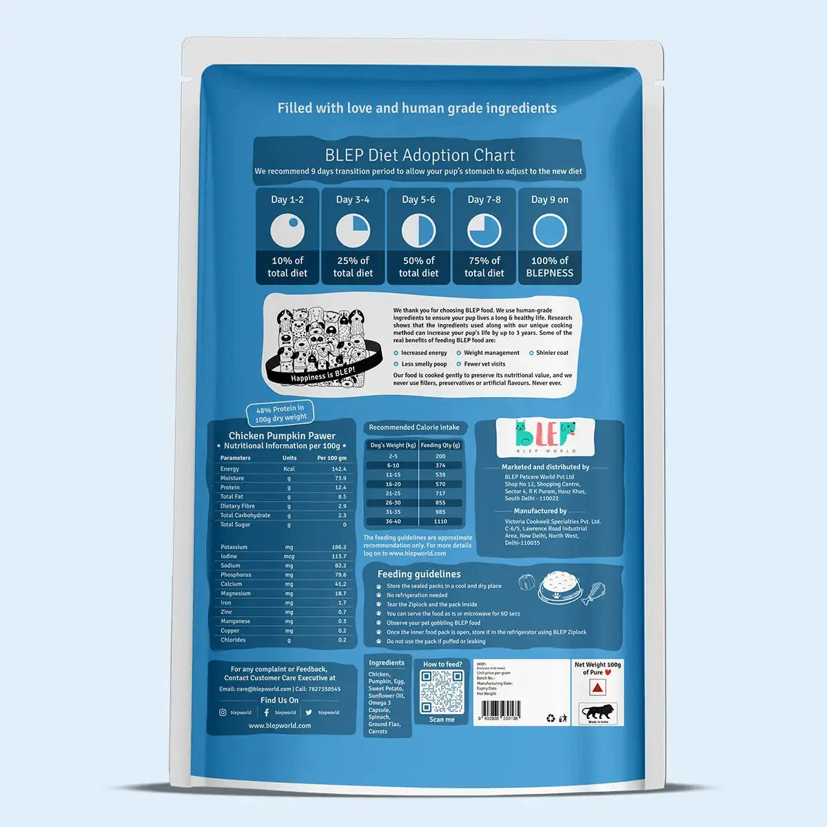 Monthly Pack of All Non-Veg Recipes of Fresh Dog Food (Chicken, Lamb & Fish) - 30 BlepWorld