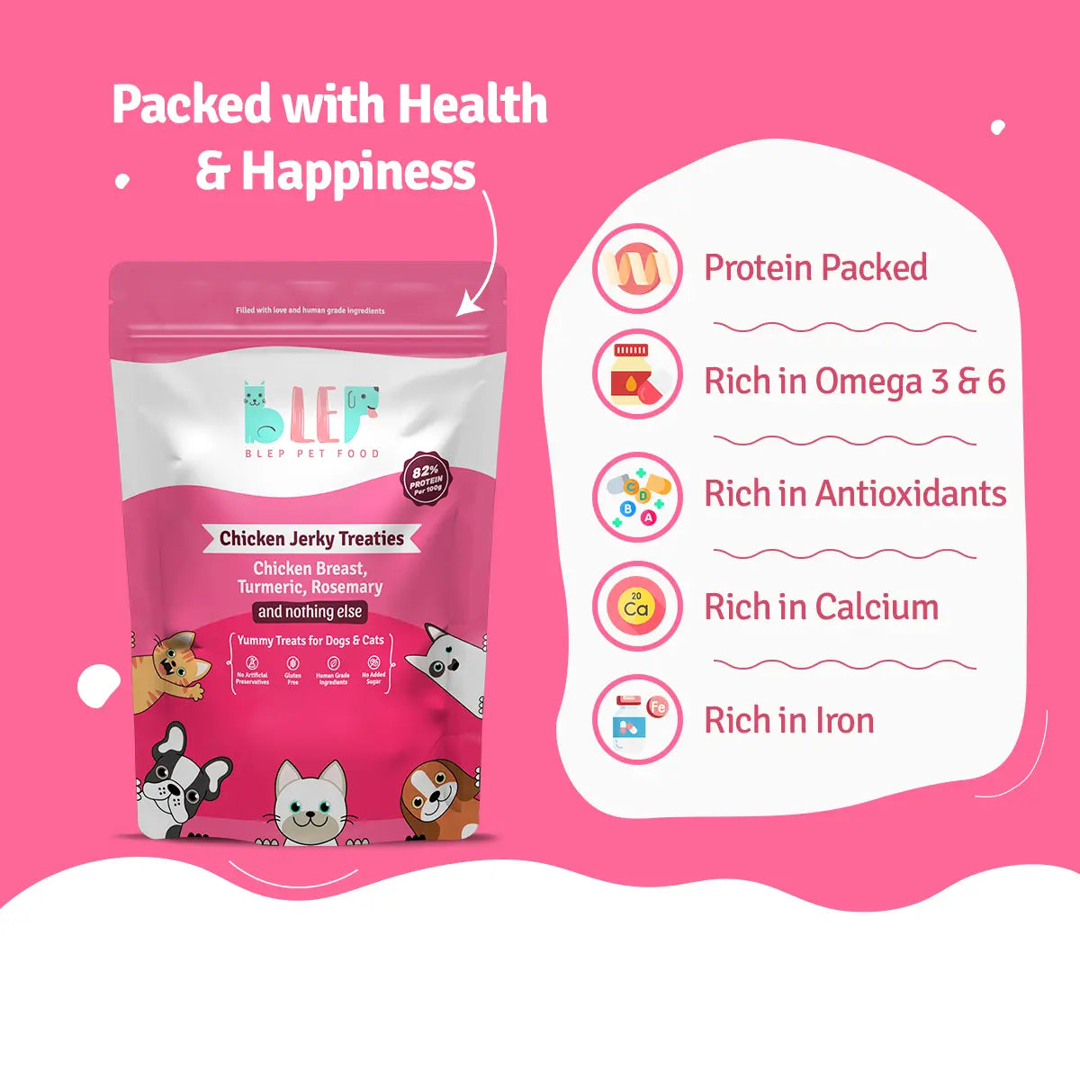 Chicken Jerky Treats for Cats & Dogs - 70g