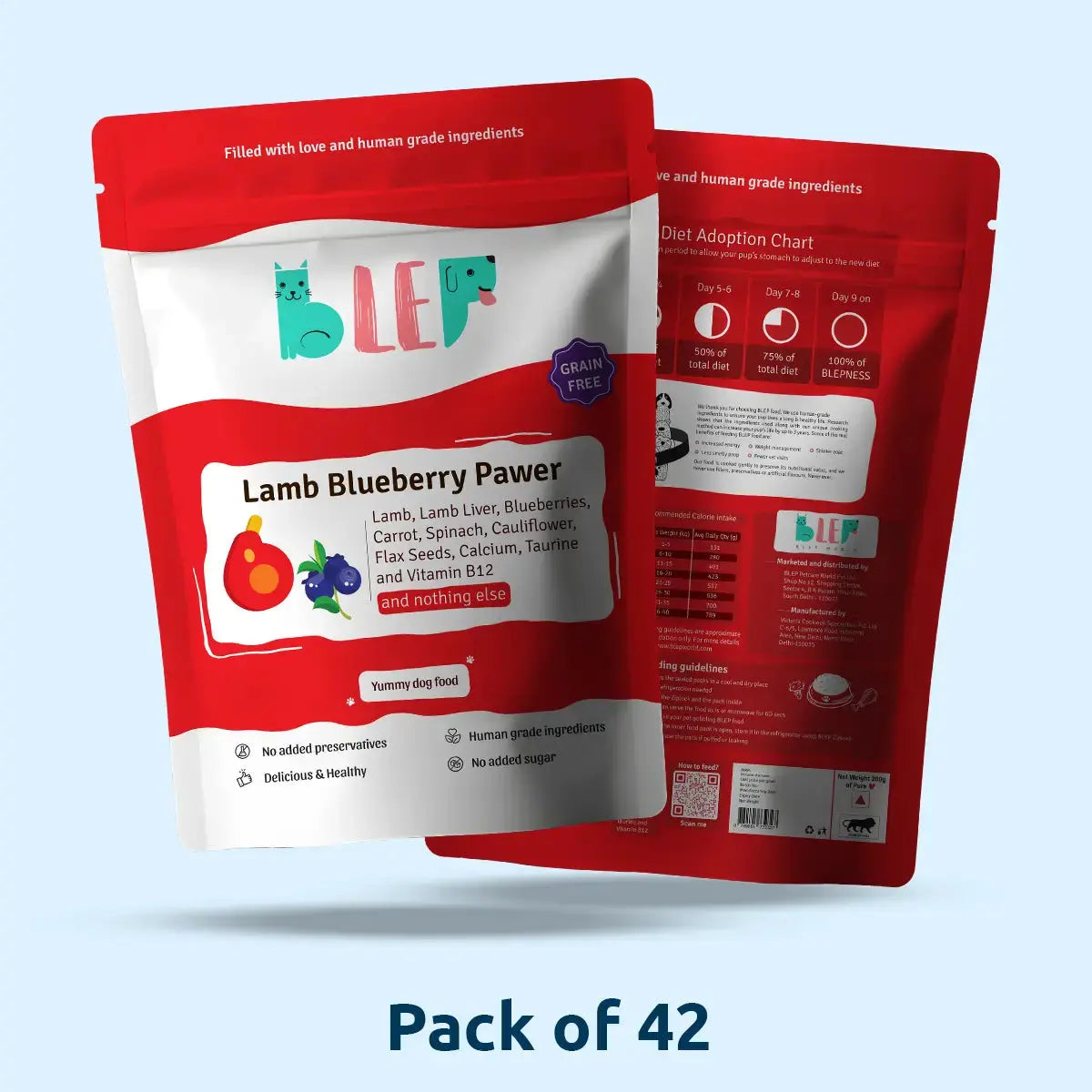 Monthly Pack of Lamb Blueberry Fresh Dog Food BlepWorld