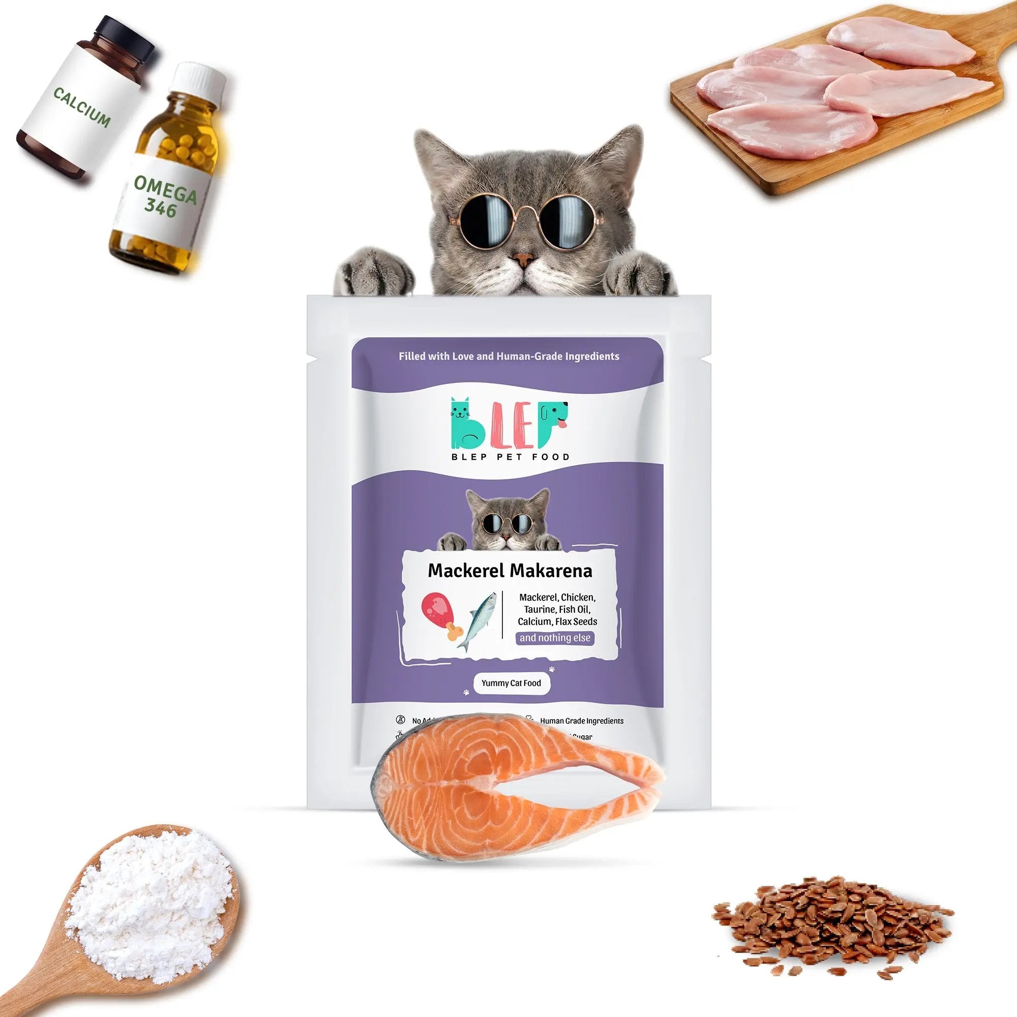 Monthly Pack of Mackerel Makarena Fresh Cat Food - 21 Packs of 100g BlepWorld