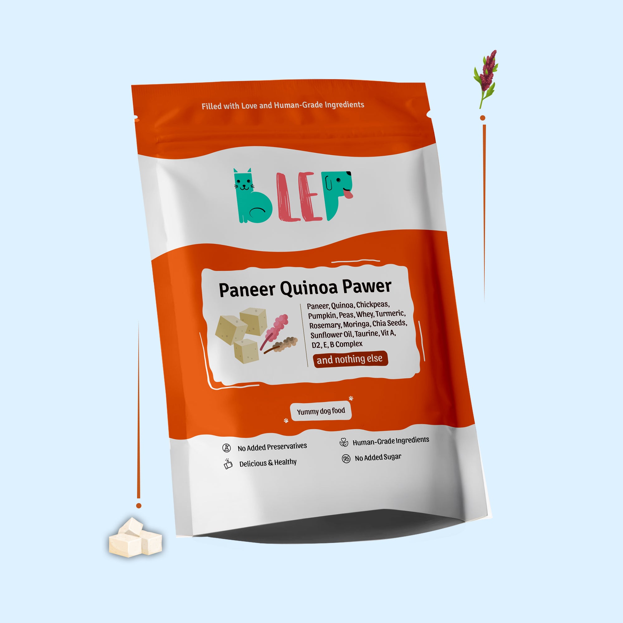 Paneer Quinoa Fresh Dog Food - No Preservatives