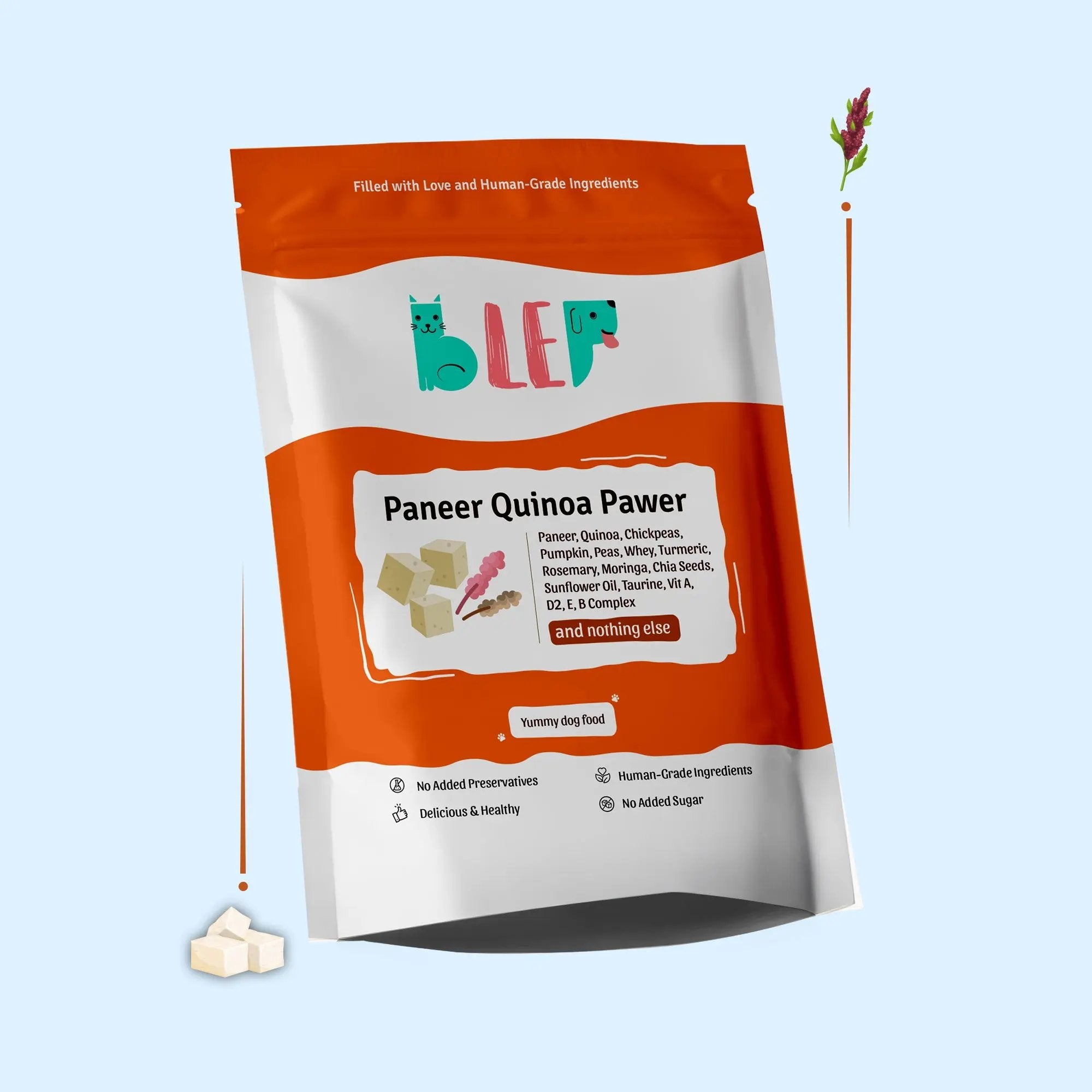 Paneer Quinoa Fresh Dog Food - No Preservatives BlepWorld