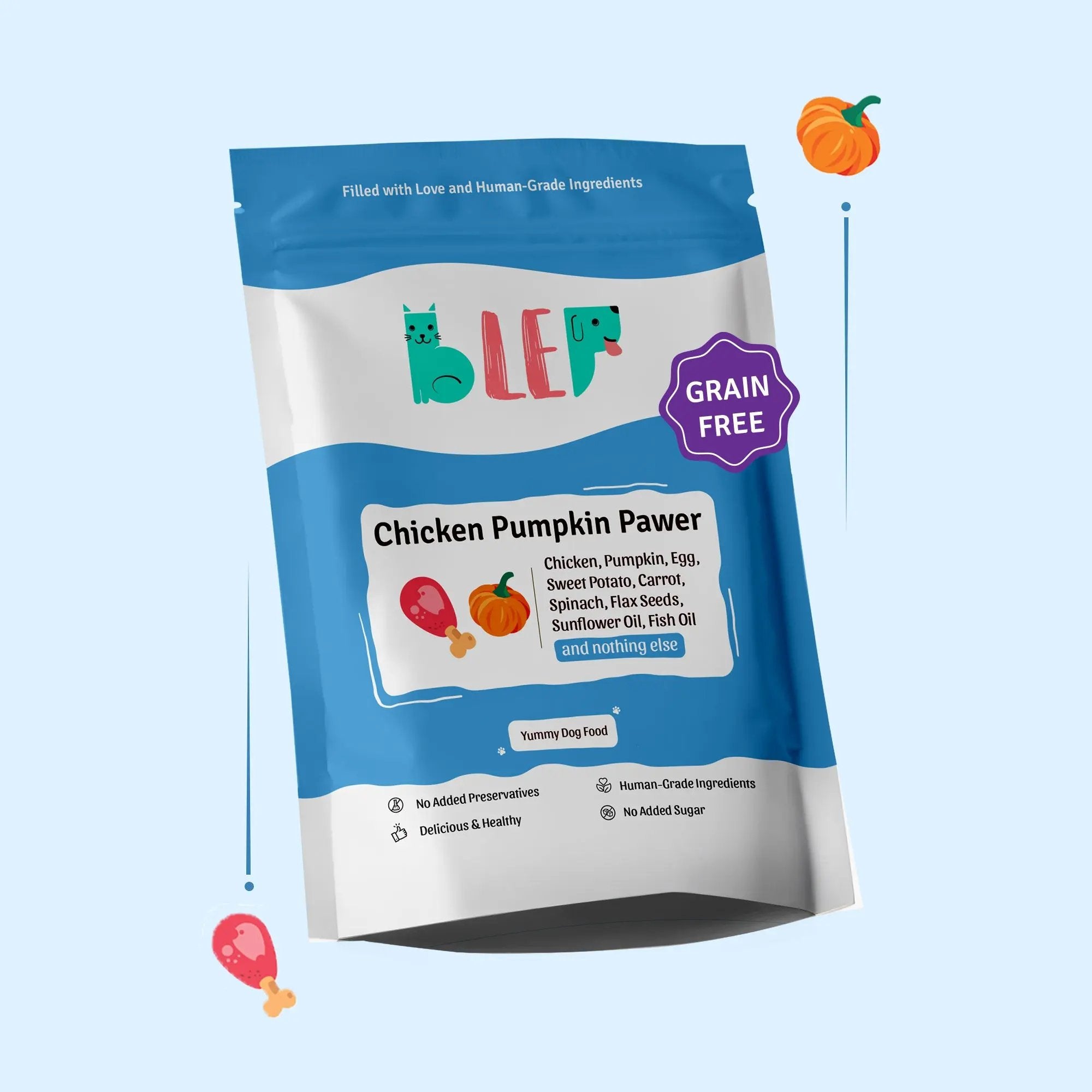 Chicken Pumpkin Power dog food package