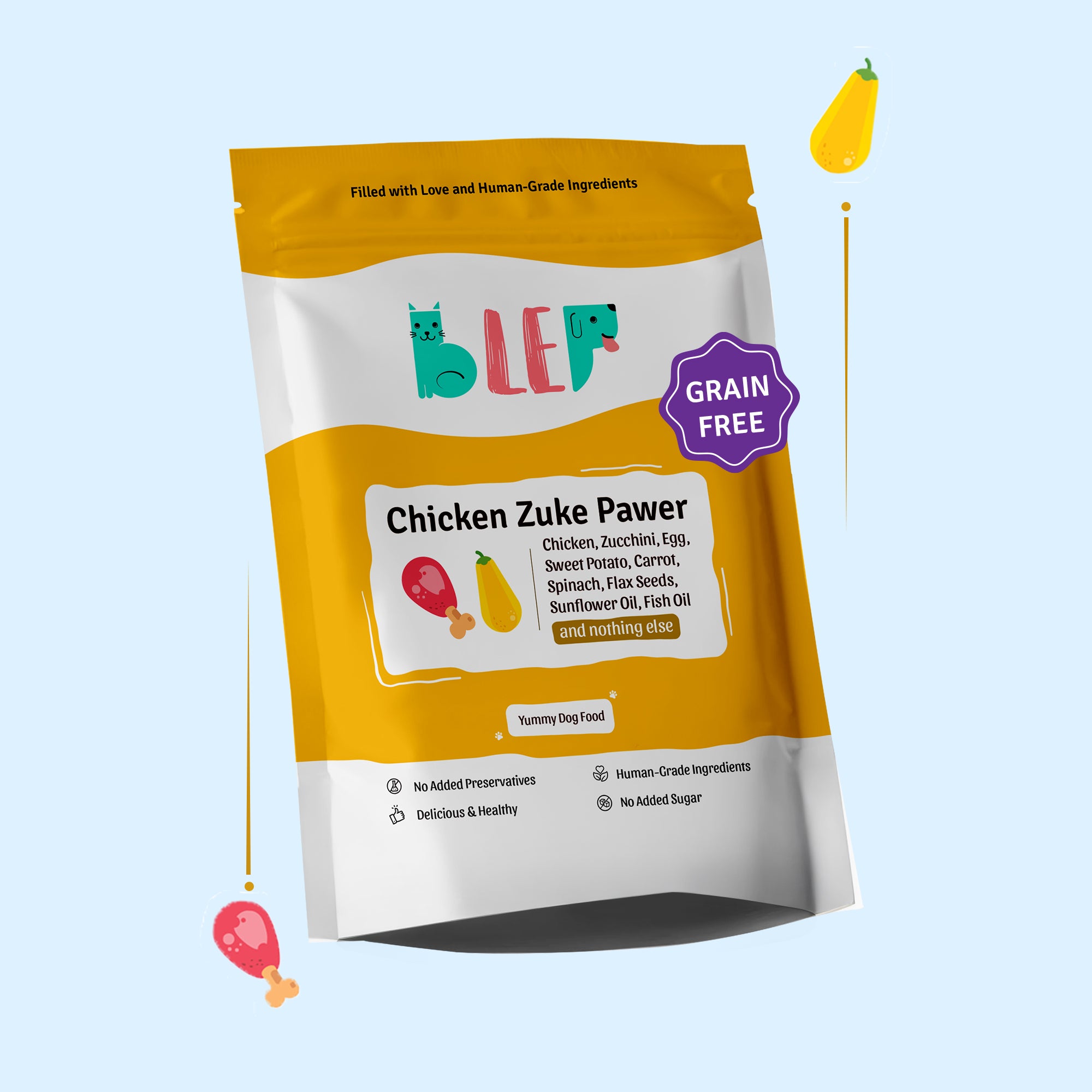 Chicken Zucchini Fresh Dog Food - Zero Preservatives