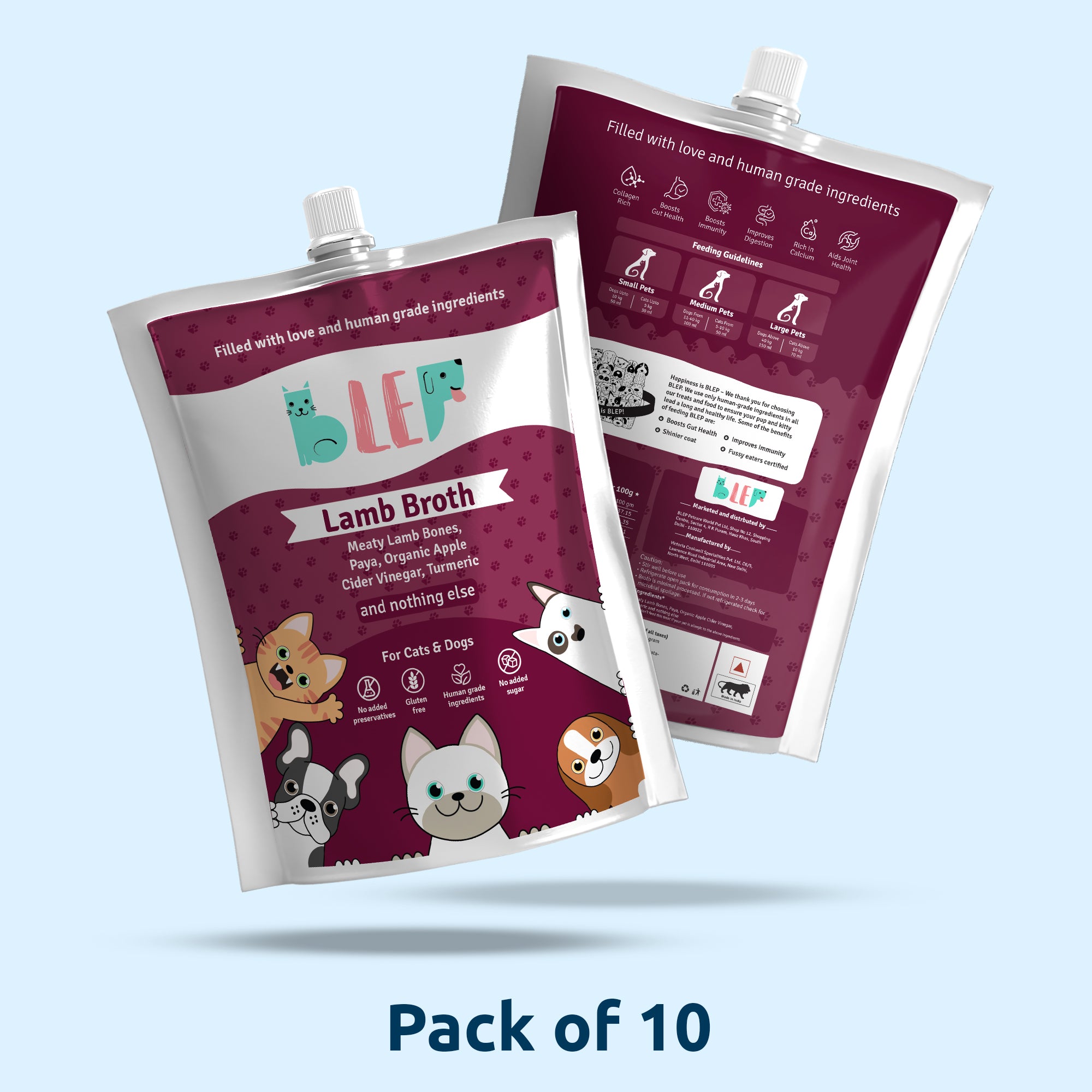 Lamb Broth for Cats & Dogs - Pack of 10