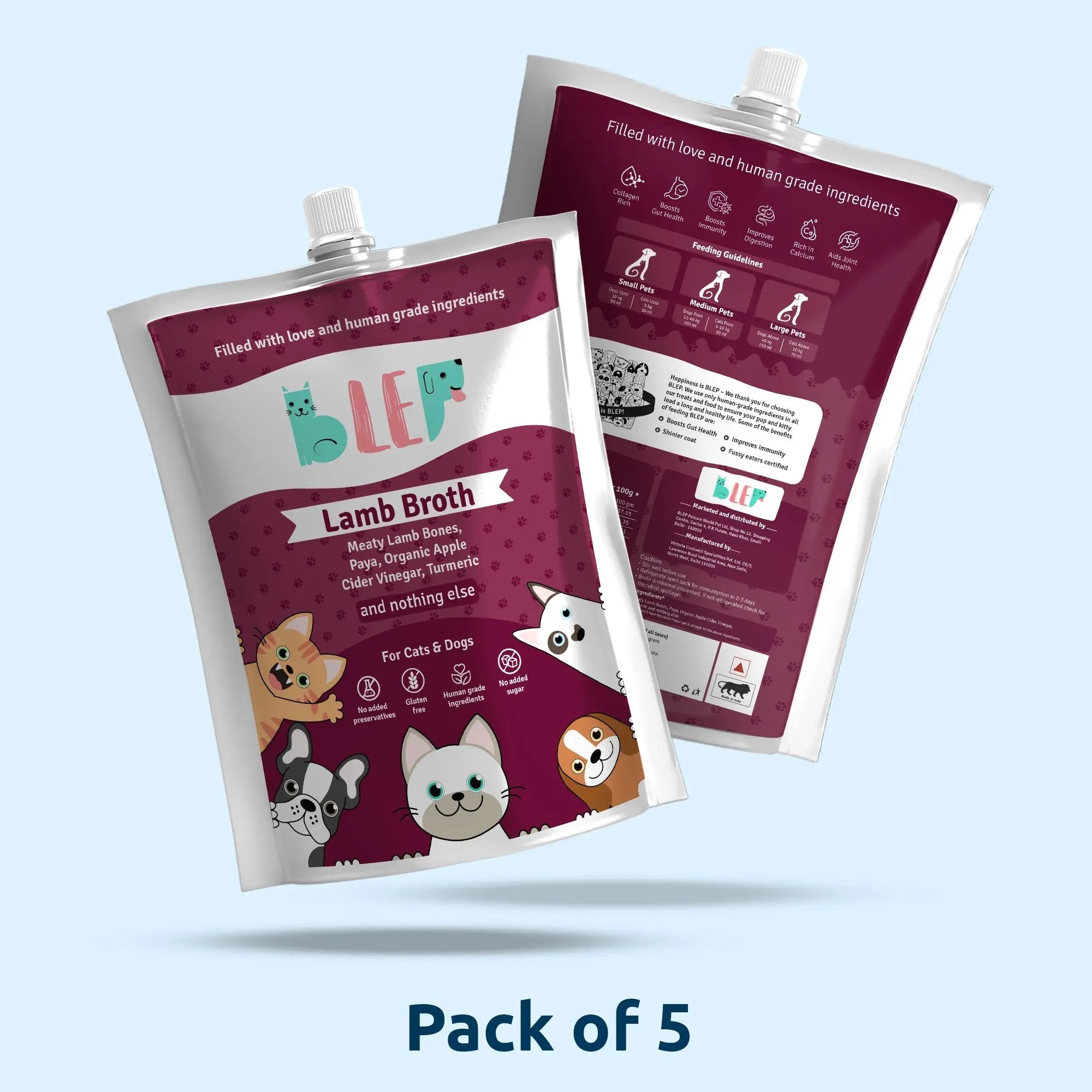 Lamb Broth for Cats & Dogs - Pack of 5
