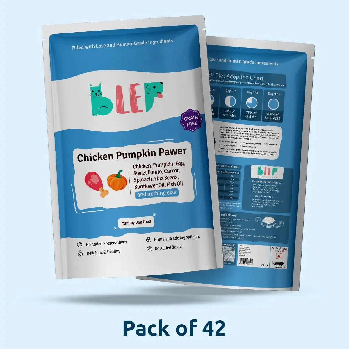 Monthly Pack of Chicken Pumpkin Fresh Dog Food BlepWorld