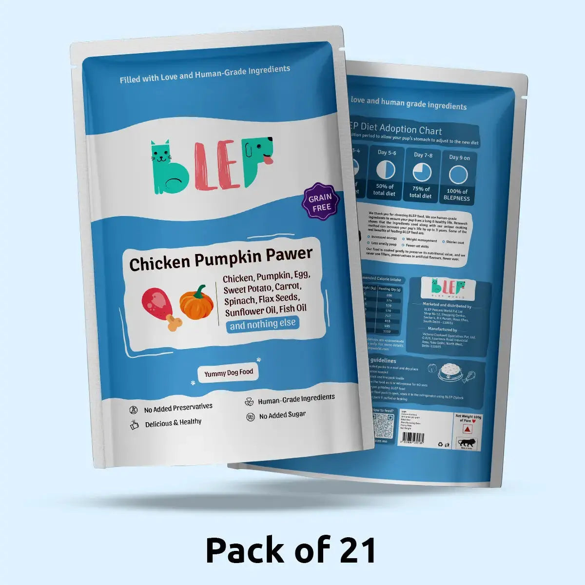 Monthly Pack of Chicken Pumpkin Fresh Dog Food BlepWorld