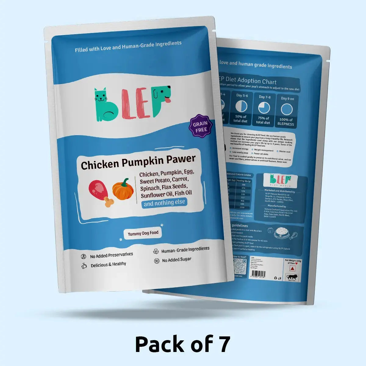 Chicken Pumpkin Fresh Dog Food - Zero Preservatives BlepWorld