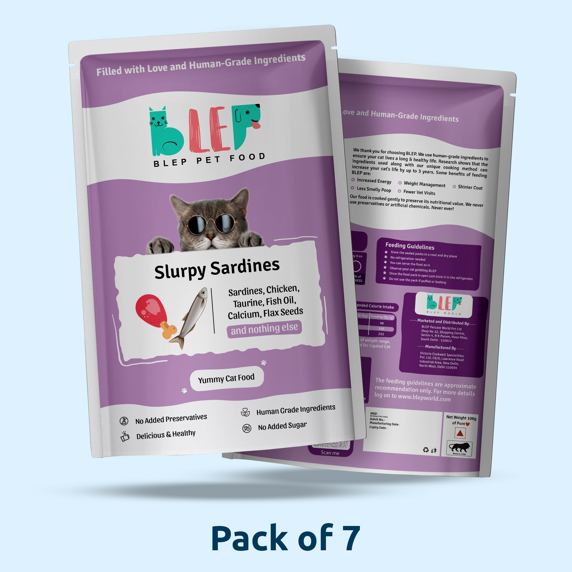 Slurpy Sardines Fresh Cat Food - Zero Preservatives
