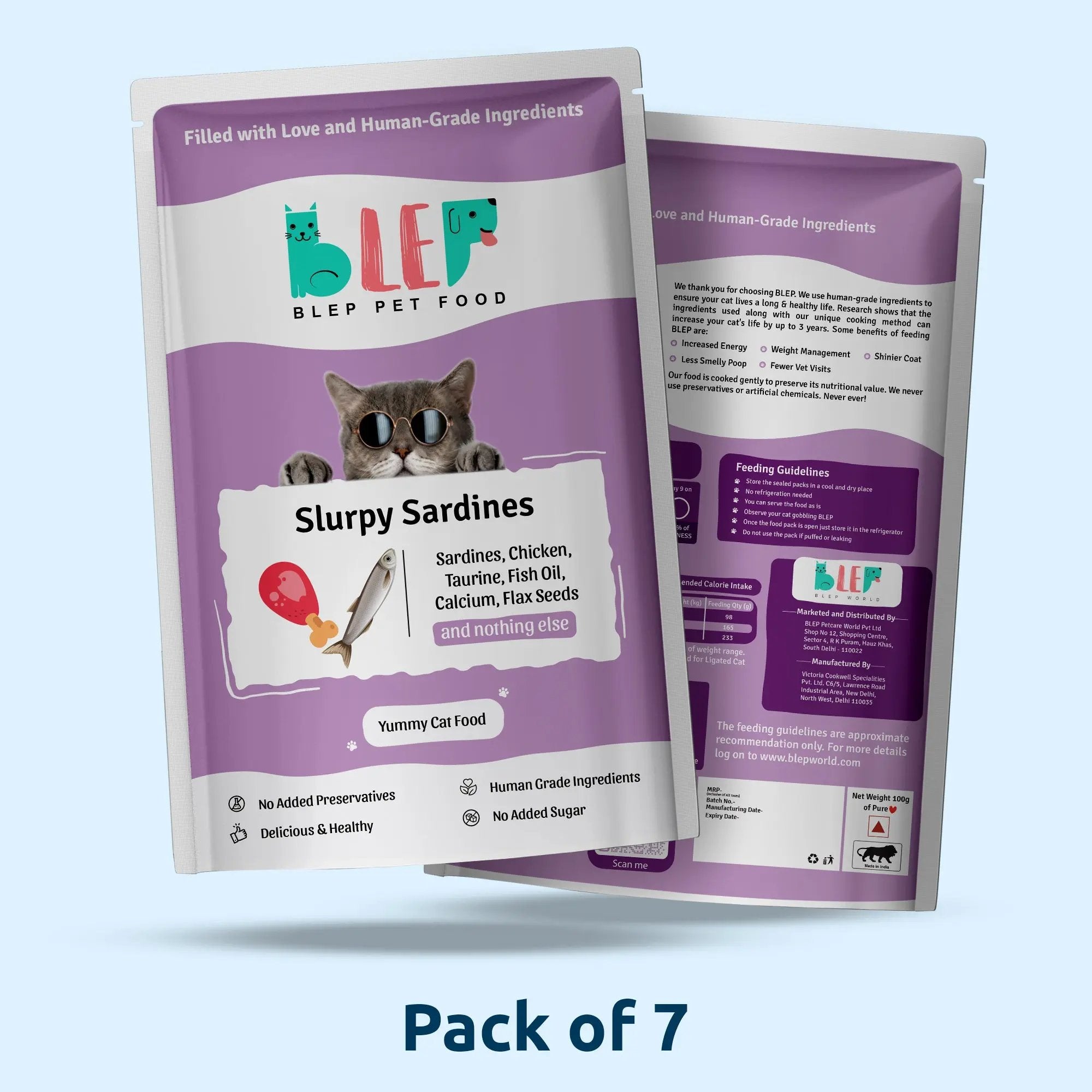 Slurpy Sardines Fresh Cat Food - Zero Preservatives BlepWorld