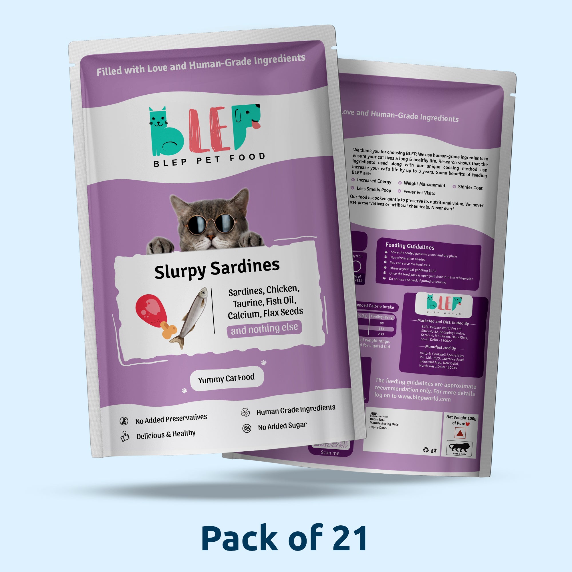 Slurpy Sardines Fresh Cat Food - Zero Preservatives