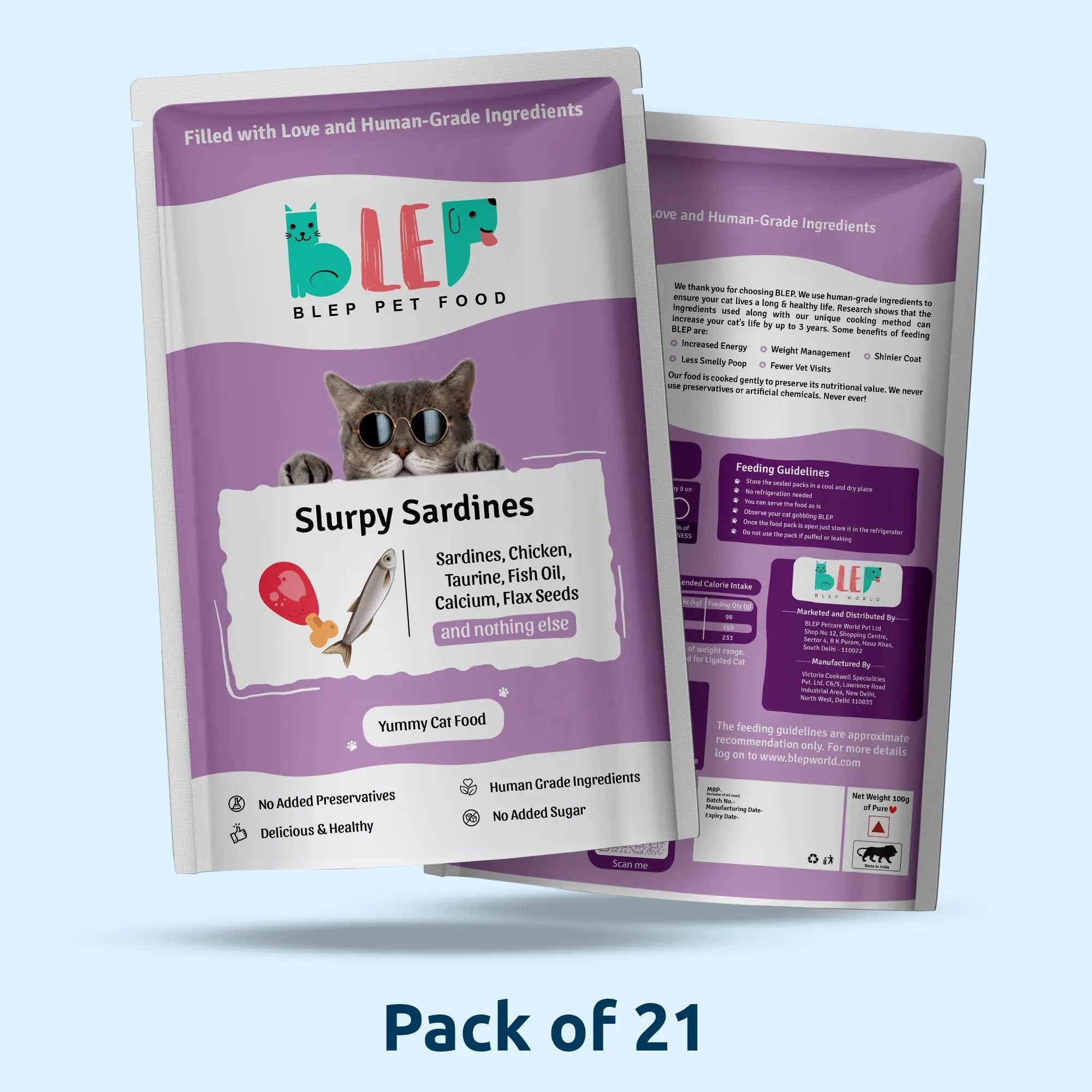 Slurpy Sardines Fresh Cat Food - Zero Preservatives BlepWorld