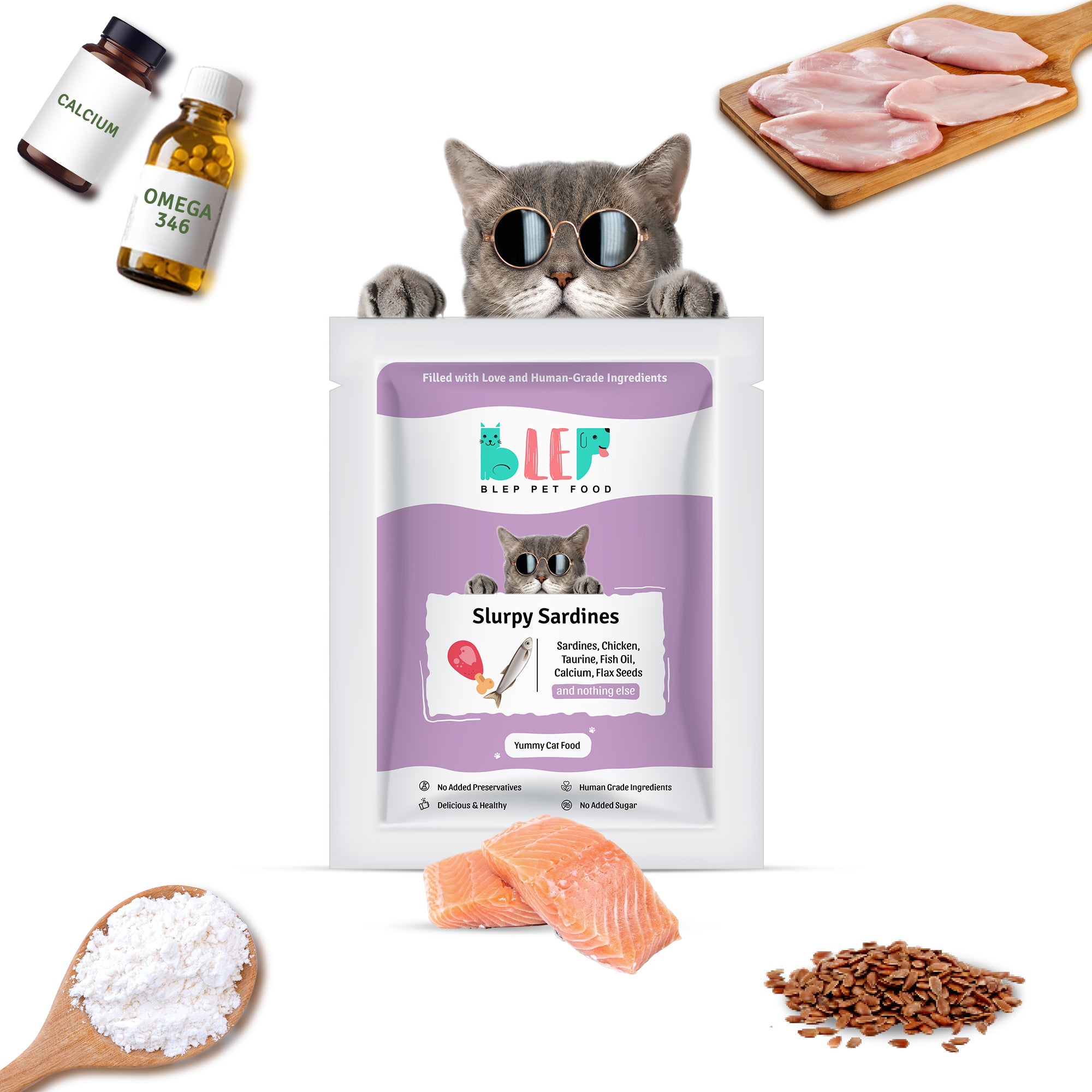 Monthly Pack of Slurpy Sardines Fresh Cat Food - 21 Packs of 100g