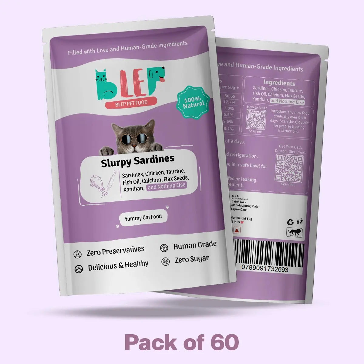 Slurpy Sardines Fresh Cat Food - Zero Preservatives