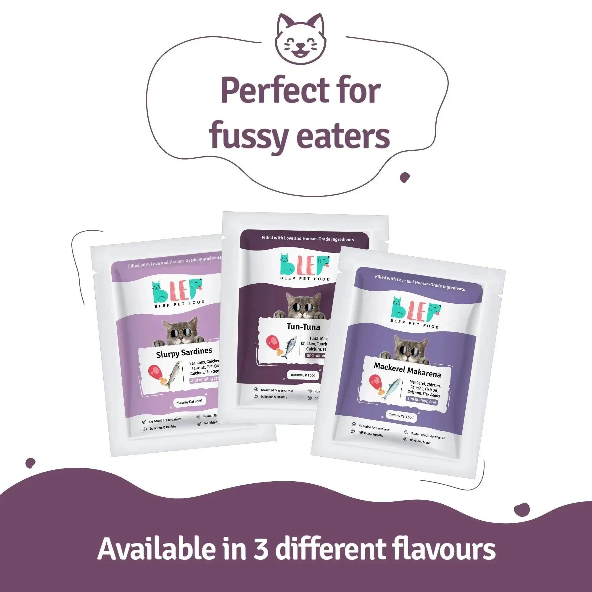 Tuna Fresh Cat Food available in 3 different flavors