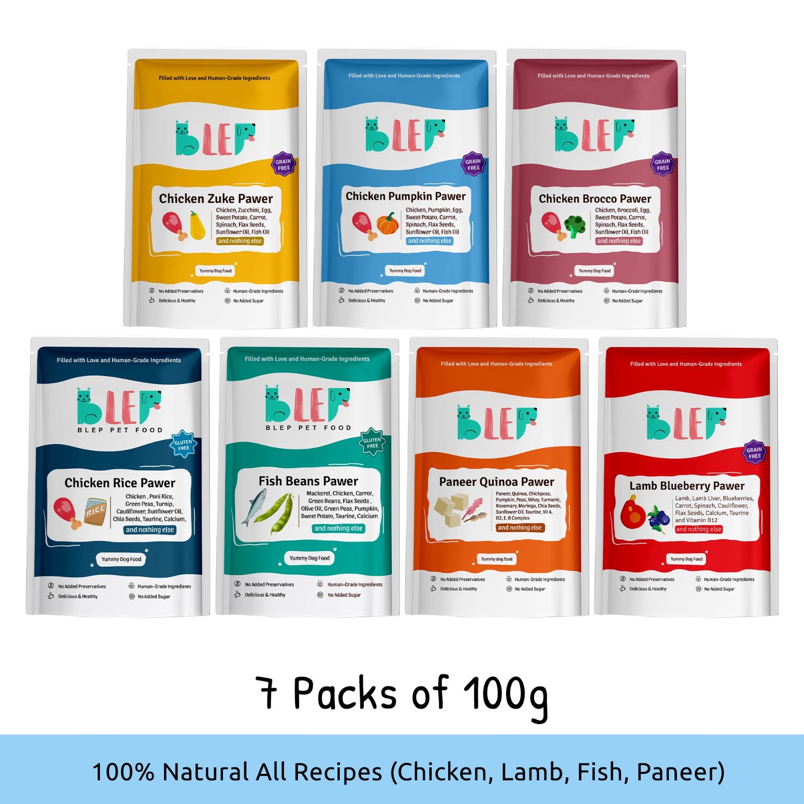 All Recipes Dog Food Trial Pack (Chicken, Lamb, Fish, Paneer)