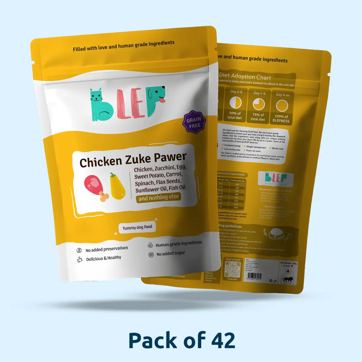 Chicken Zucchini Fresh Dog Food - Zero Preservatives