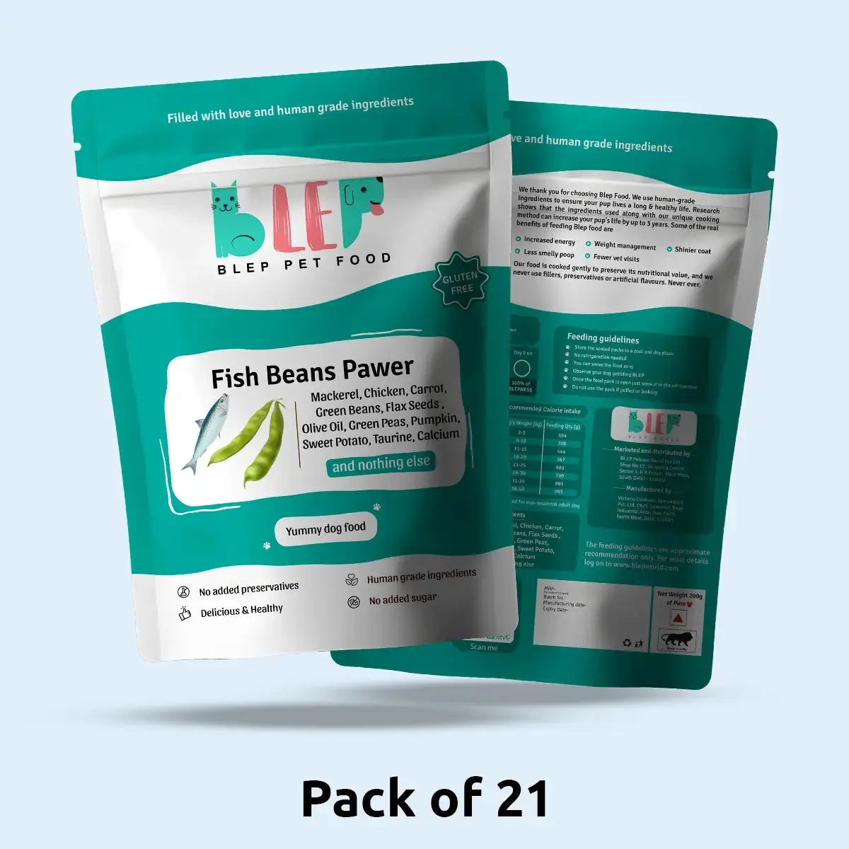 Monthly Pack of Fish Beans Fresh Dog Food BlepWorld
#Packs_21 packs, #Size_200g