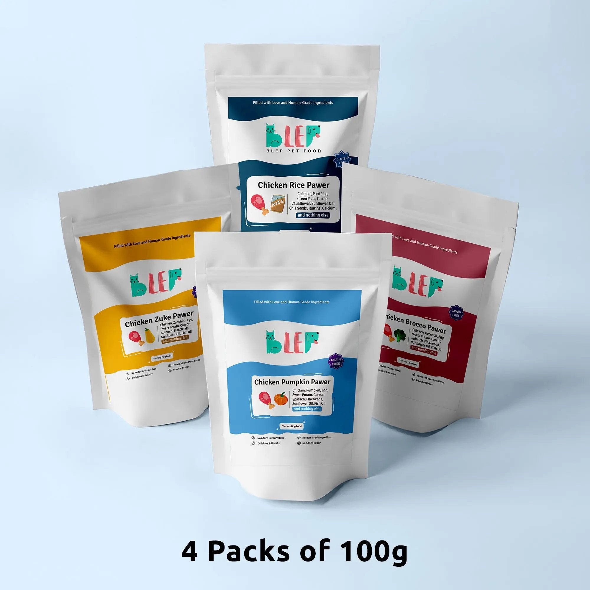 Chicken Combo Fresh Dog Food - 4 Packs of 100g BlepWorld