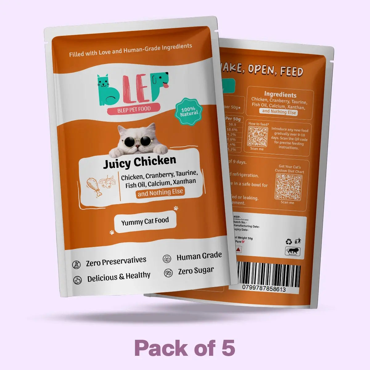 Juicy Chicken Fresh Cat Food - Zero Preservatives