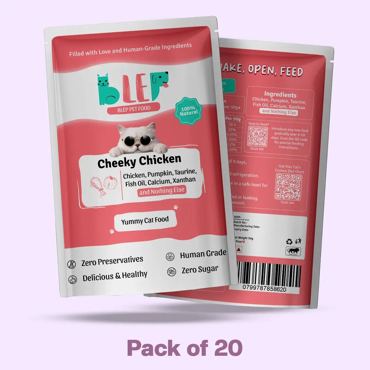 Monthly Pack of Cheeky Chicken Fresh Cat Food